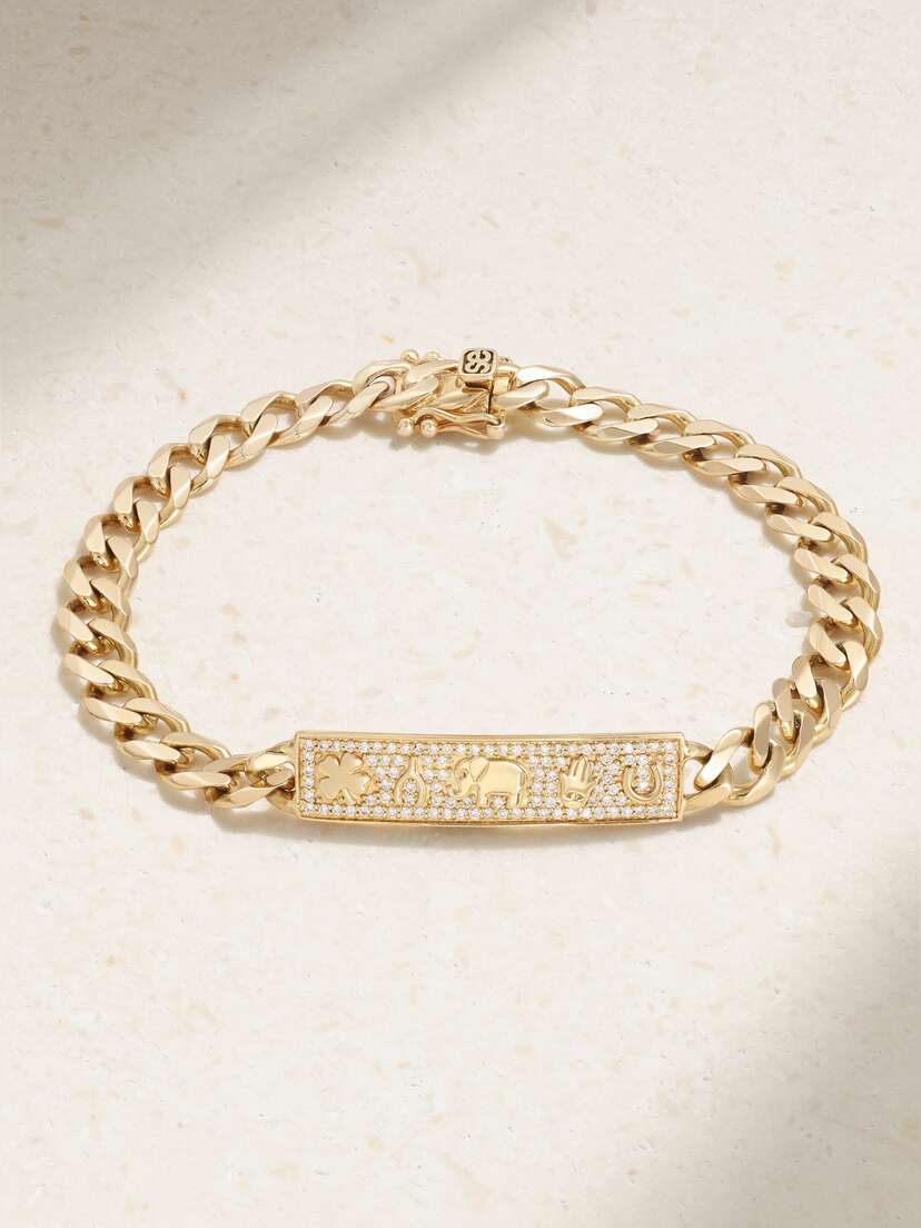 Sydney Evan 14-karat Gold Diamond Bracelet