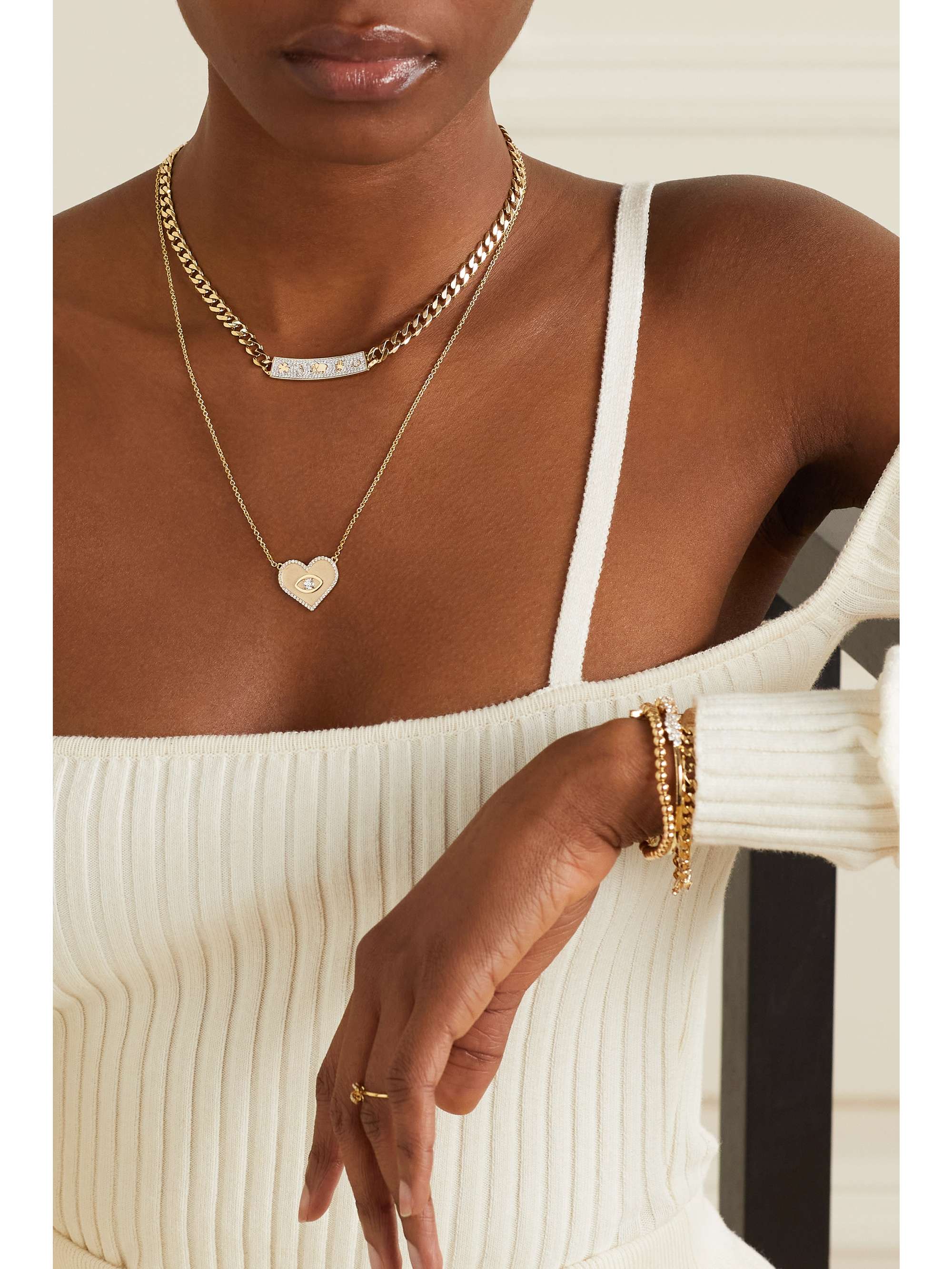 SYDNEY EVAN Collier en or 14 carats (585/1000) et diamants Large