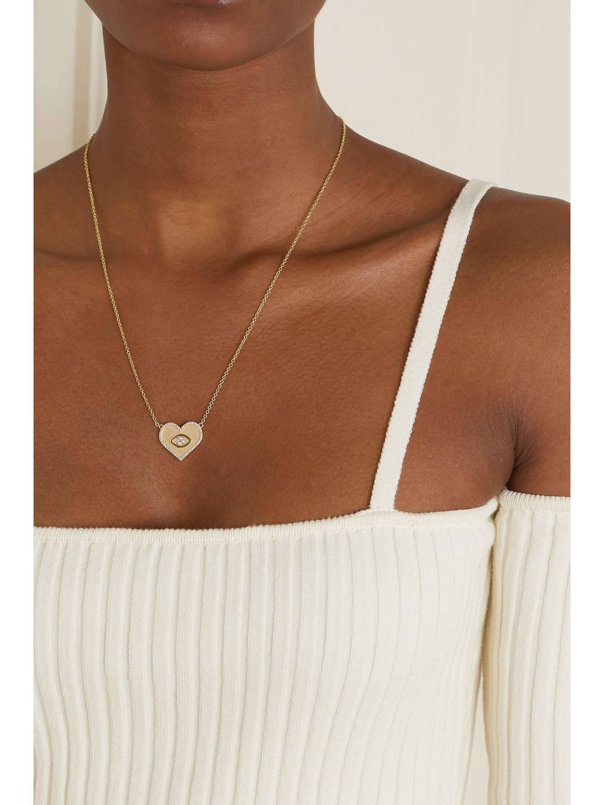 SYDNEY EVAN Collier en or 14 carats (585/1000) et diamants Large