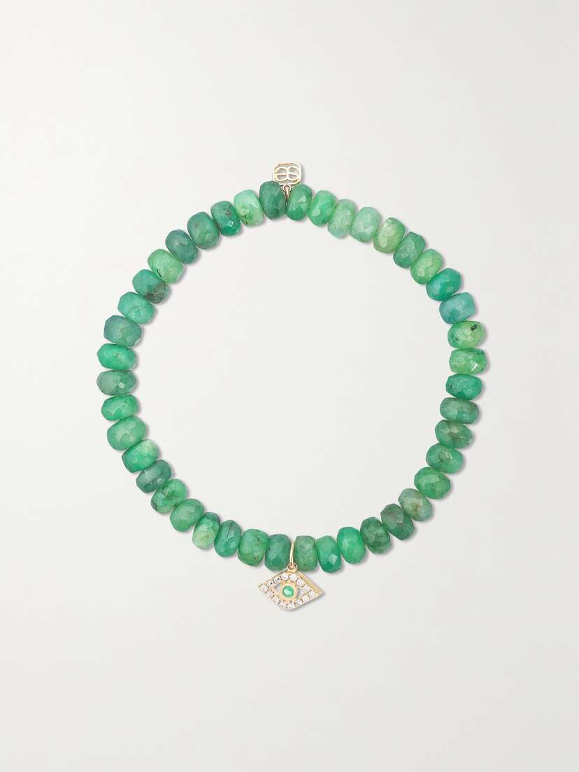 Sydney Evan Evil Eye 14-karat Gold Multi-stone Bracelet