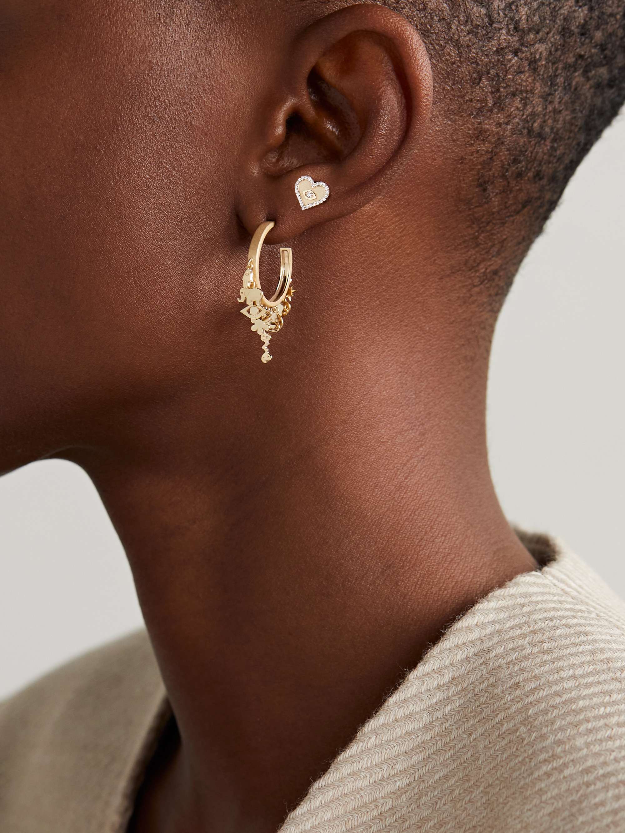 SYDNEY EVAN Icons Anniversary Medium 14-karat gold hoop earrings