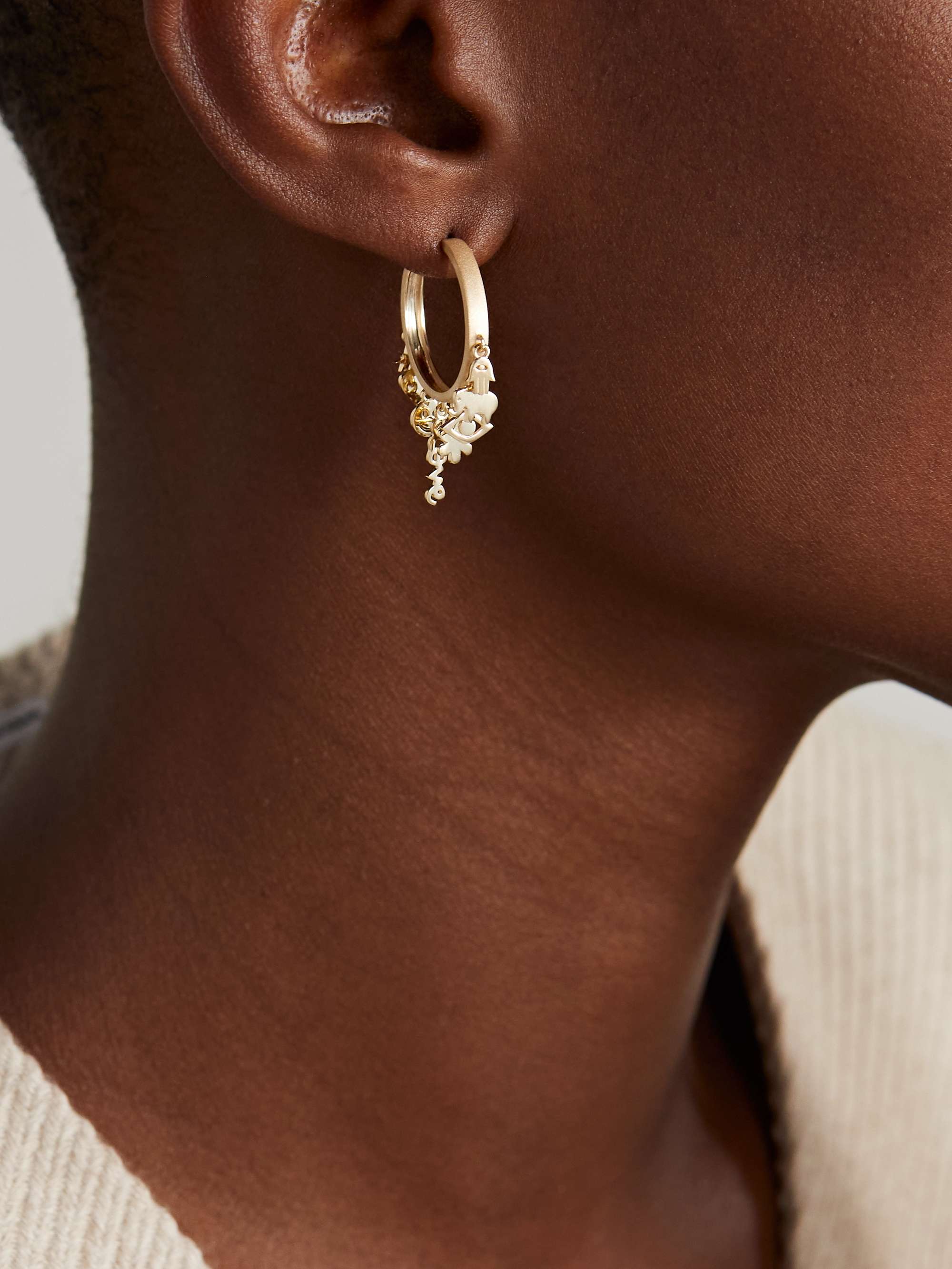 SYDNEY EVAN Icons Anniversary Medium 14-karat gold hoop earrings
