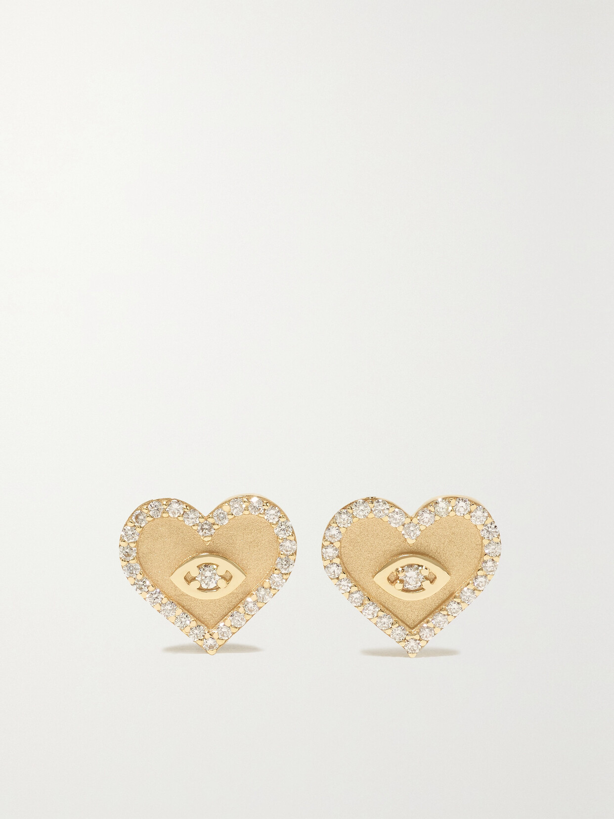 Sydney Evan Evil Eye 14-karat  Diamond Earrings