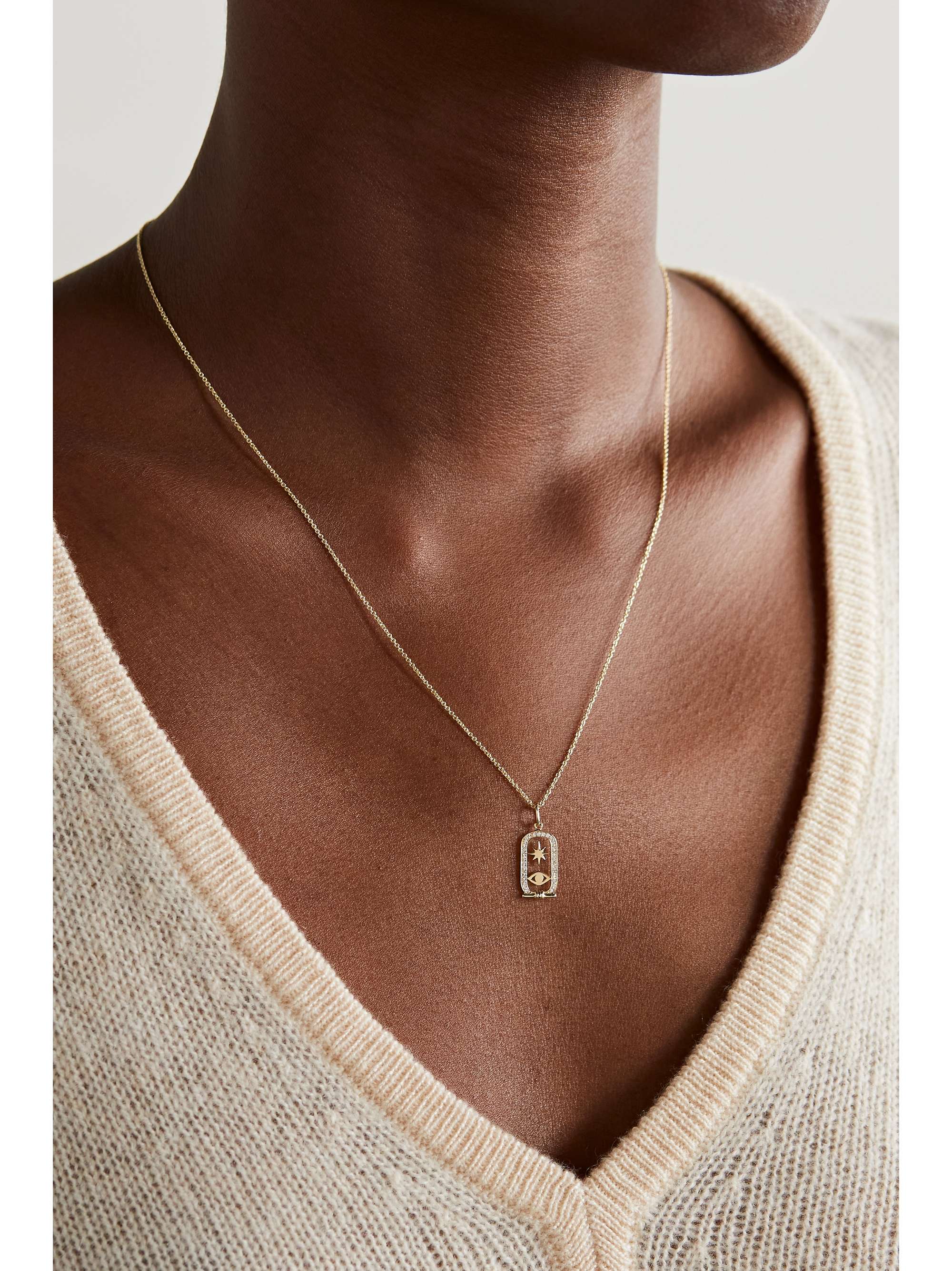 SYDNEY EVAN 14-karat gold diamond necklace