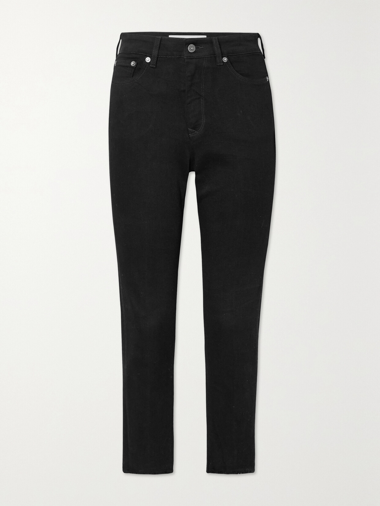 Shop Golden Goose Frayed High-rise Skinny Jeans In Black