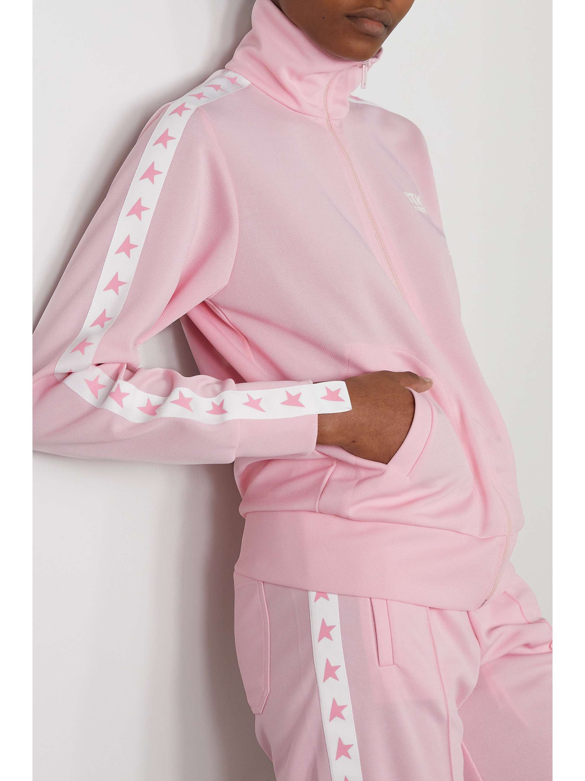 GOLDEN GOOSE Webbing-trimmed piqué track jacket