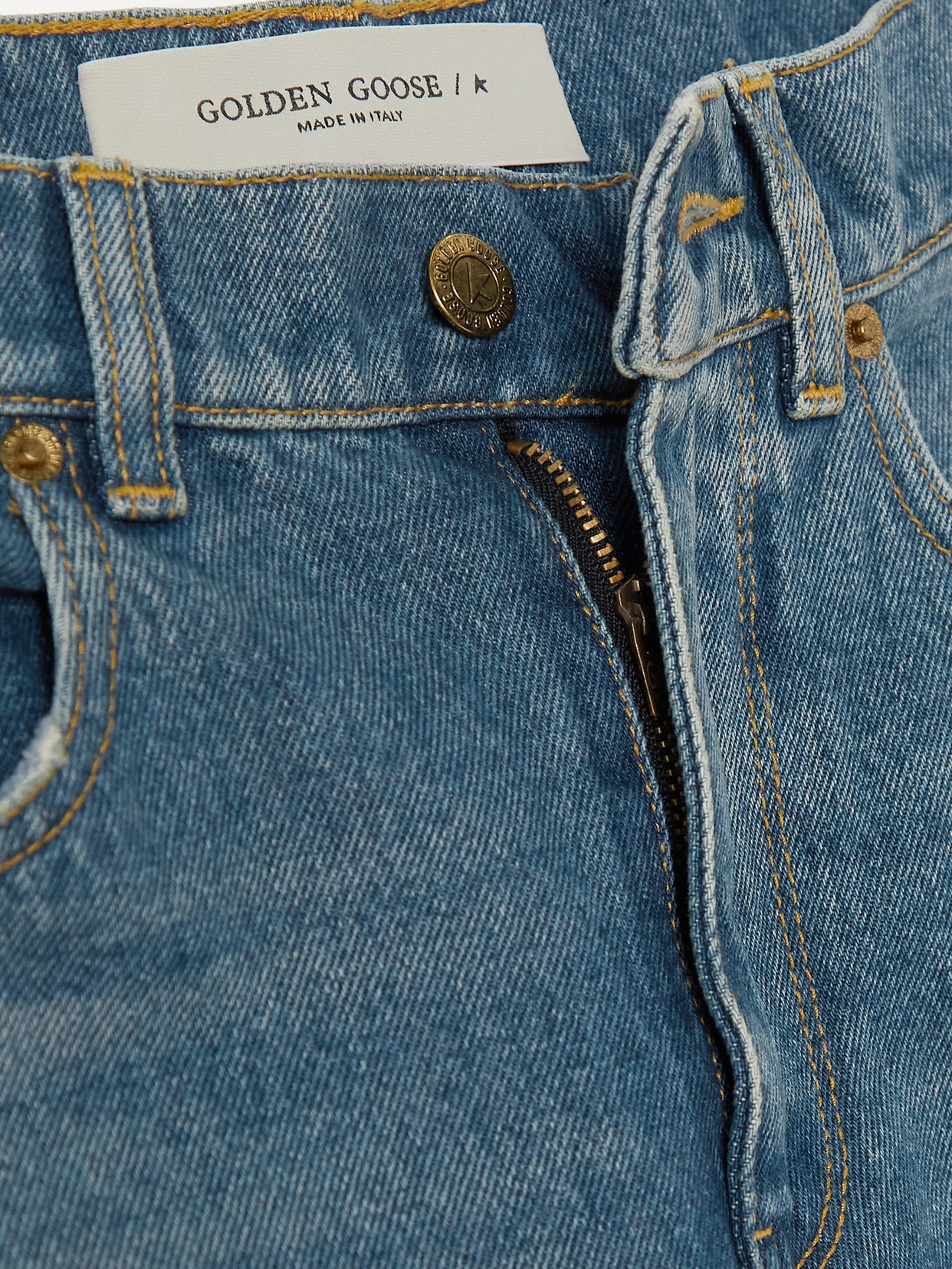 Golden Goose Women's Embroidered Patch Cropped Jeans In Blue