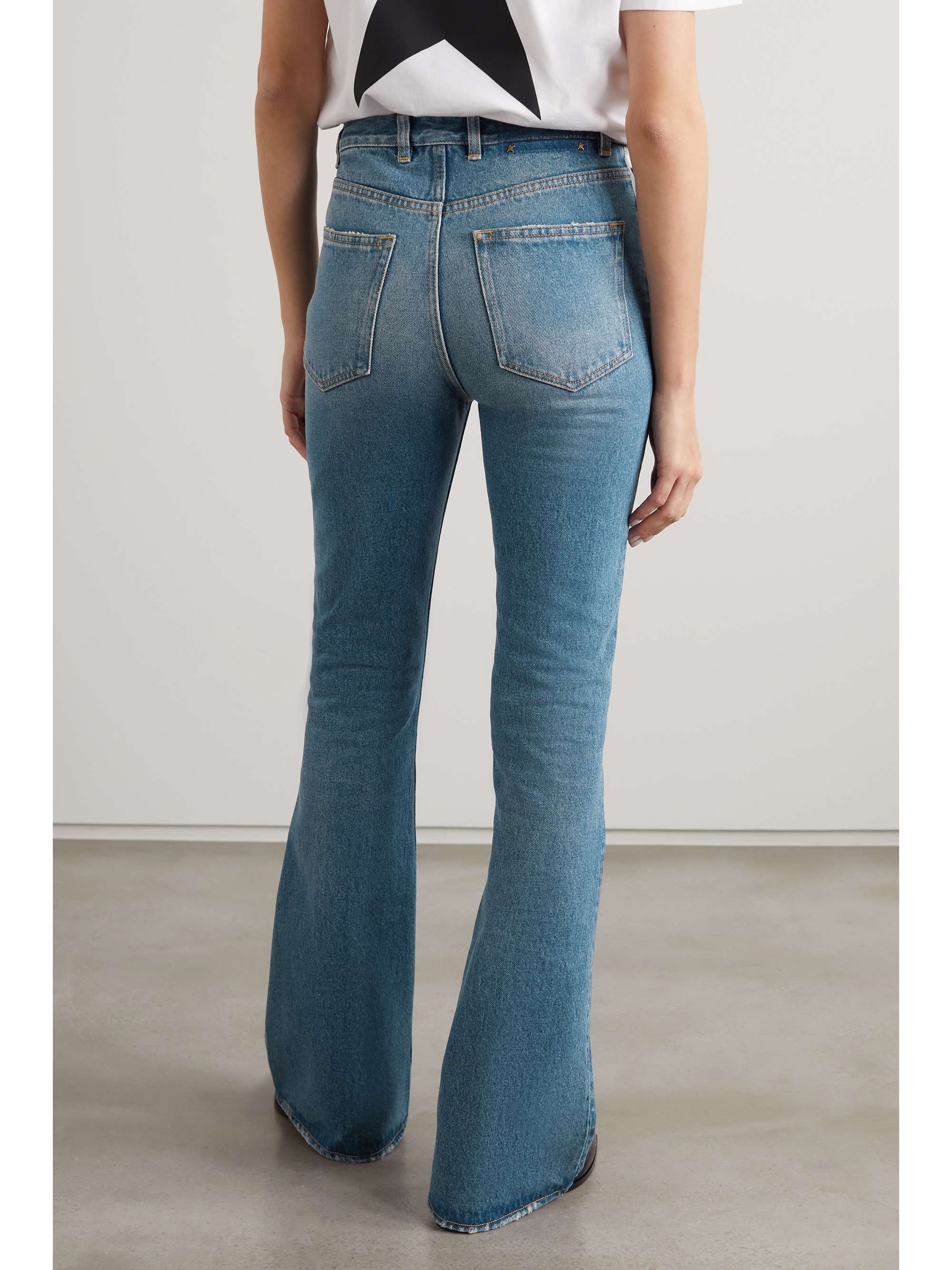 GOLDEN GOOSE Journey distressed high-rise flared jeans