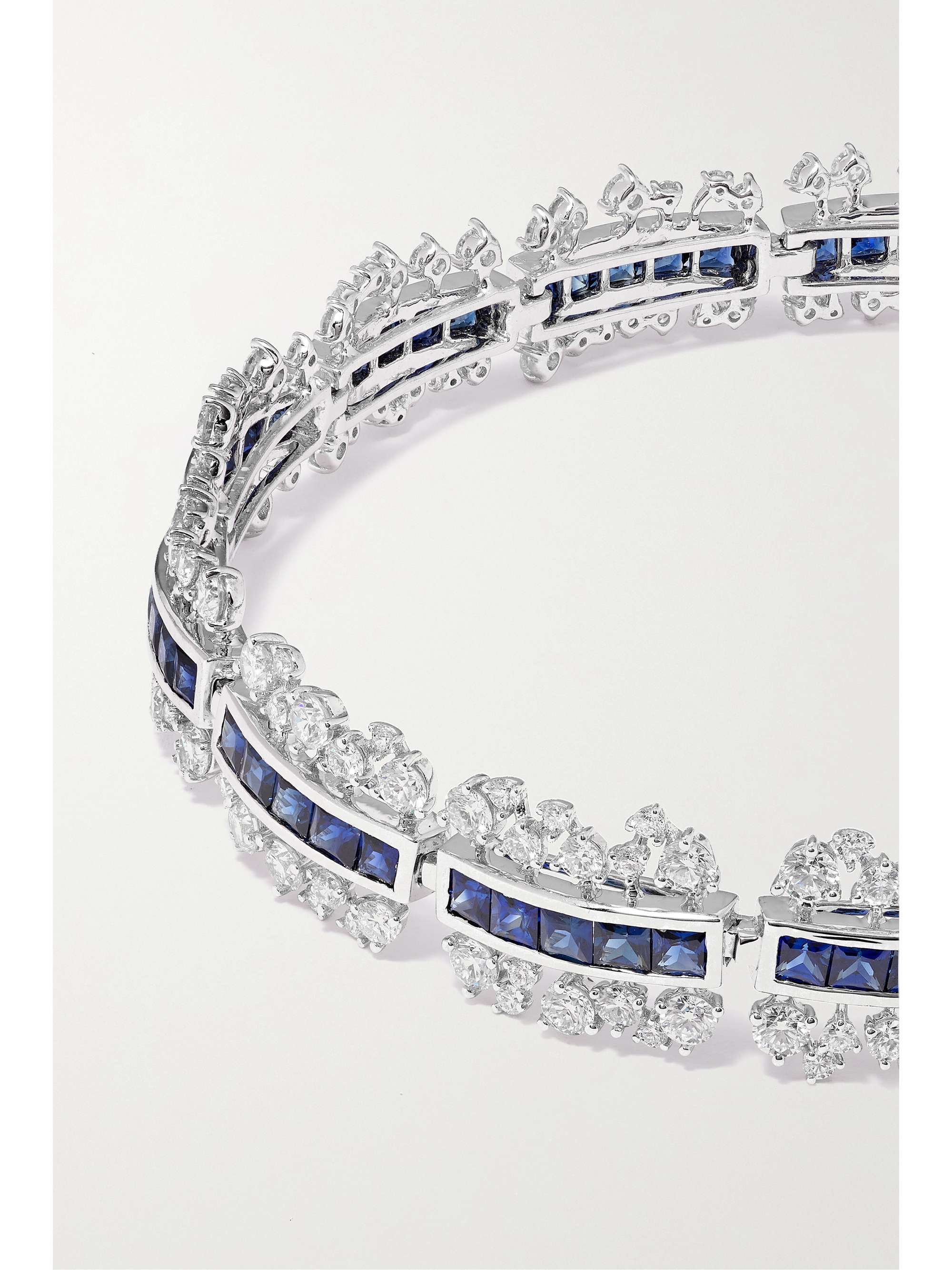 ANANYA Scatter 18-karat white gold, sapphire and diamond choker