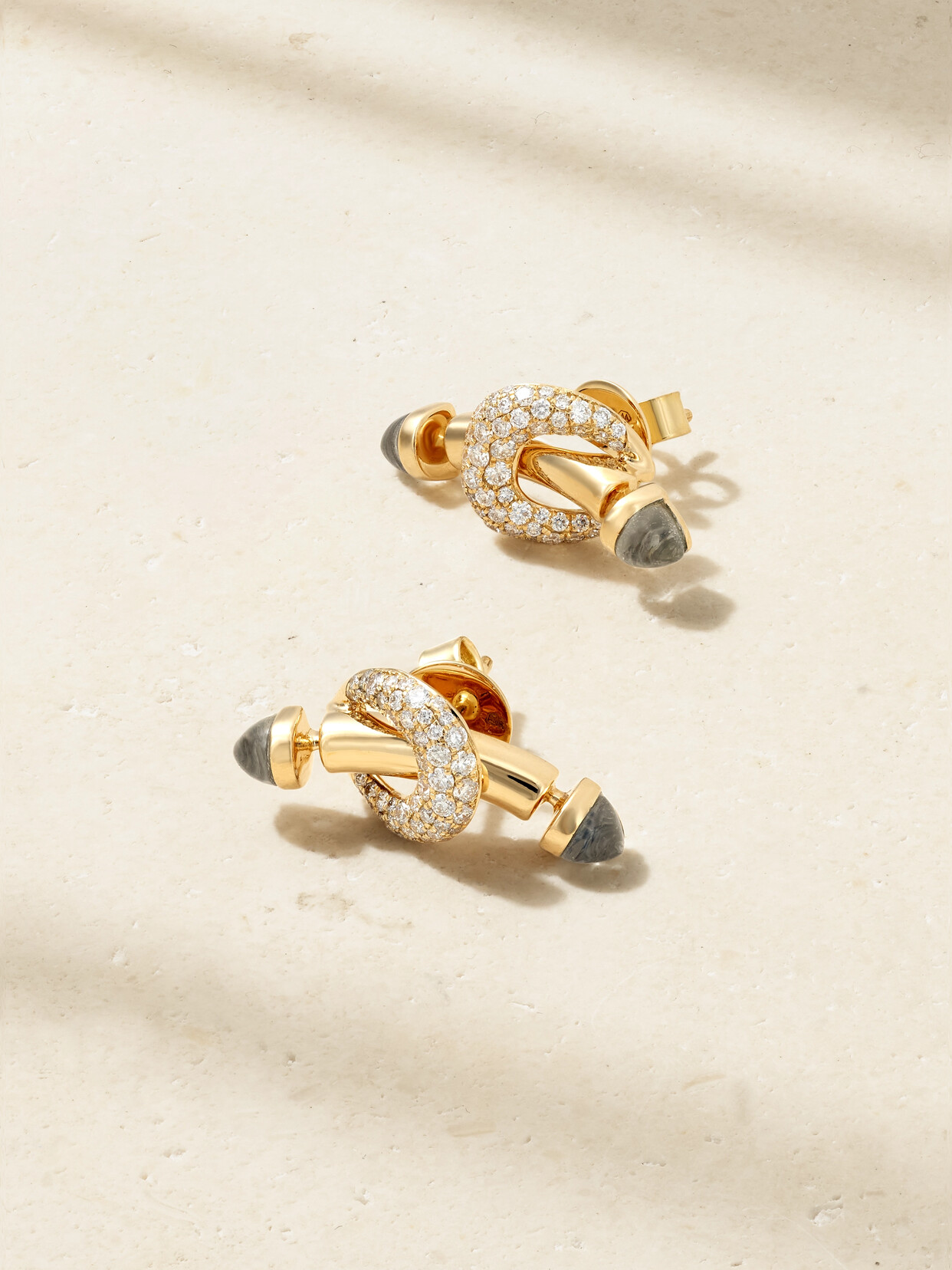 Ananya 18-karat Gold, Crystal Quartz And Diamond Earrings