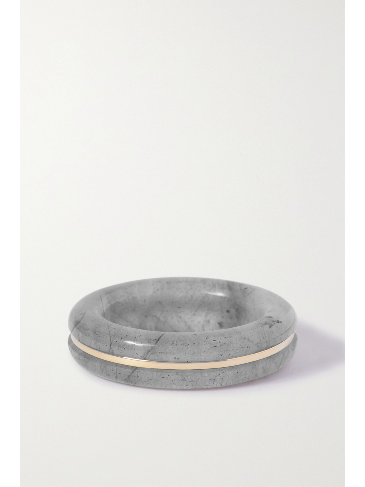 By Pariah Essential Recycled Gold Labradorite Ring In Gray