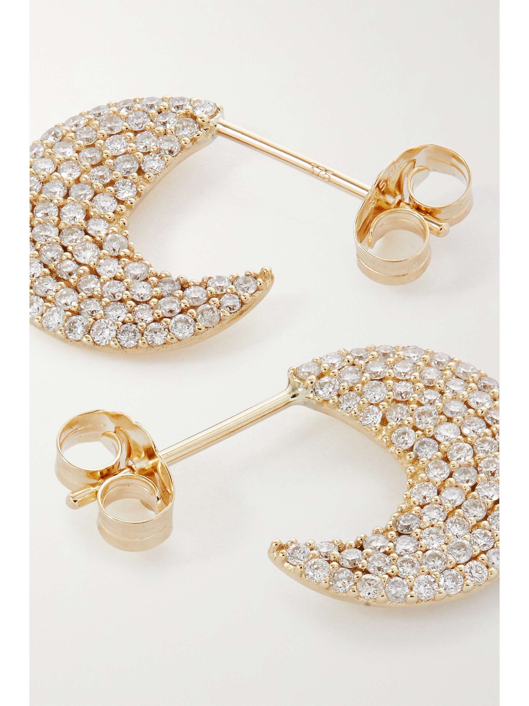 BY PARIAH Disc Huggie 9-karat recycled gold diamond hoop earrings