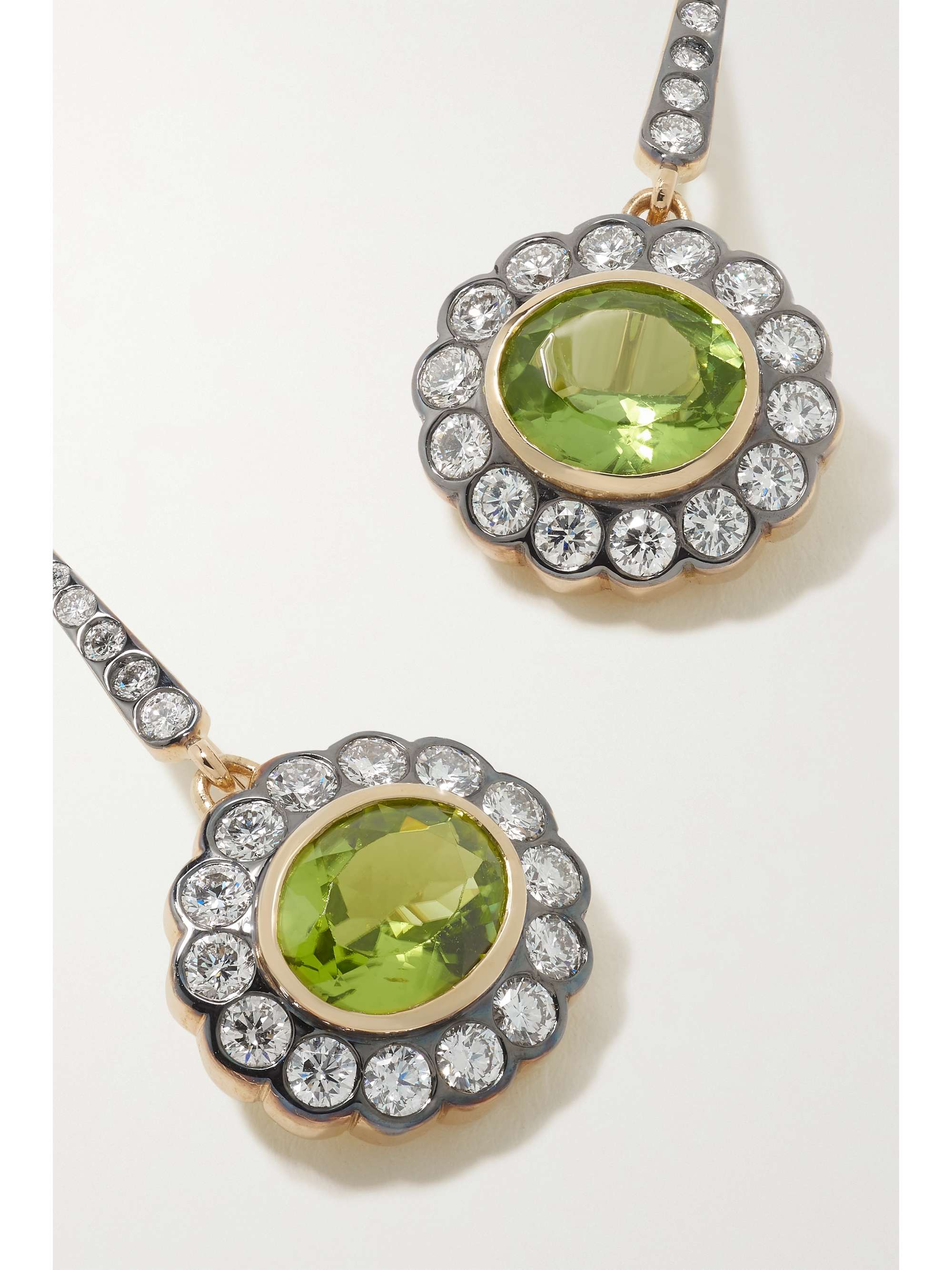 MARLO LAZ Alexandra 14-karat gold, emerald and diamond earrings