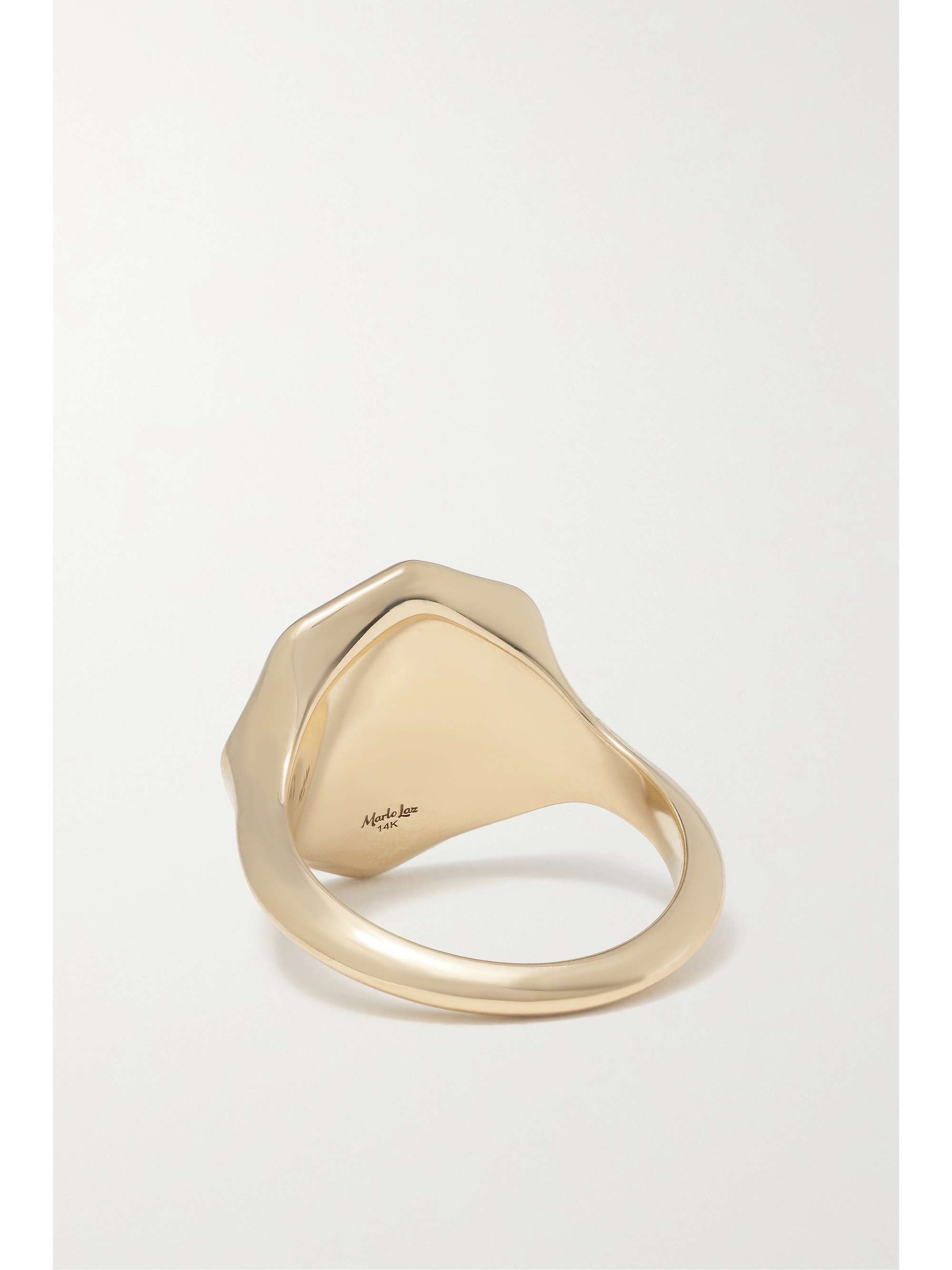 MARLO LAZ En Route 14-karat gold, enamel, diamond and turquoise ring