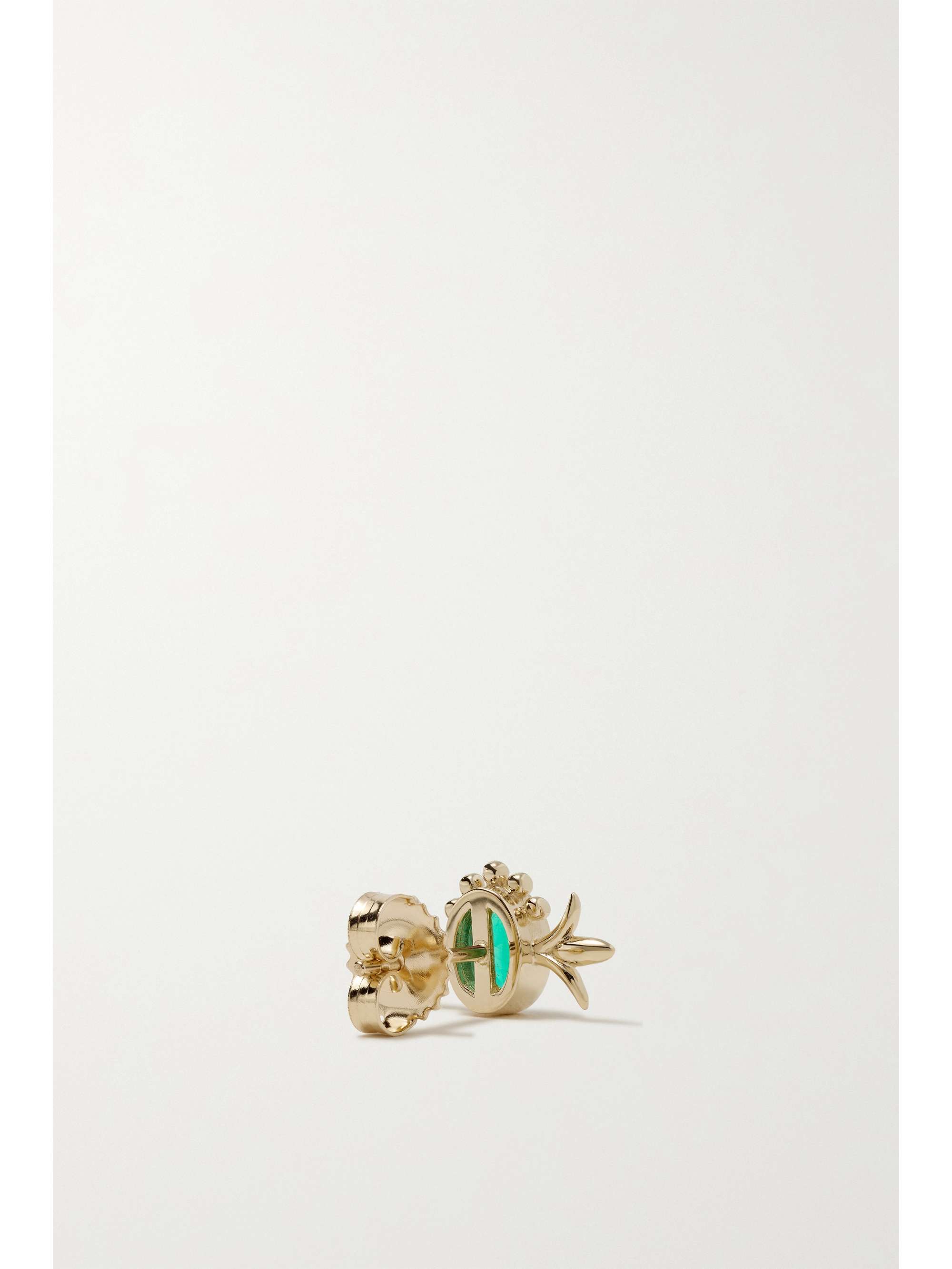 MARLO LAZ Squash Blossom 14-karat gold aquamarine earrings