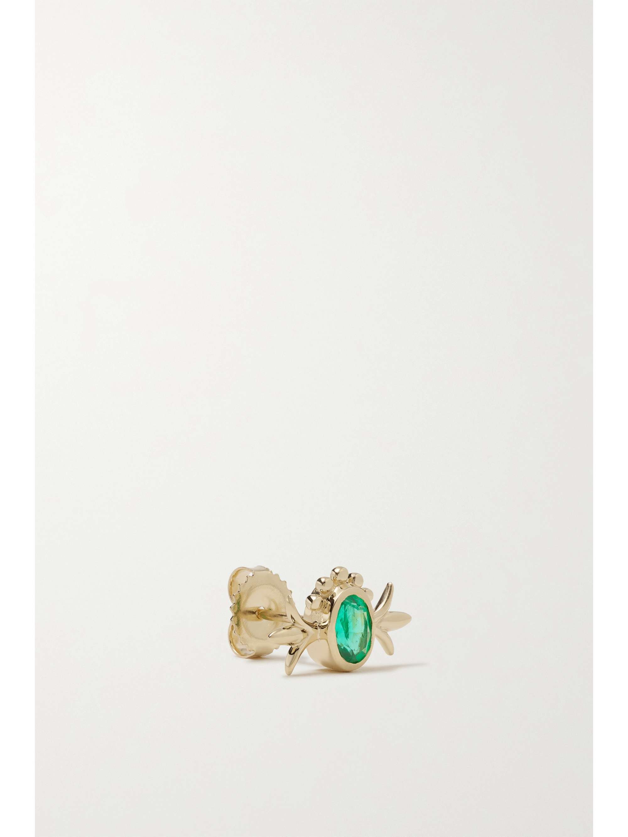 MARLO LAZ Squash Blossom 14-karat gold aquamarine earrings