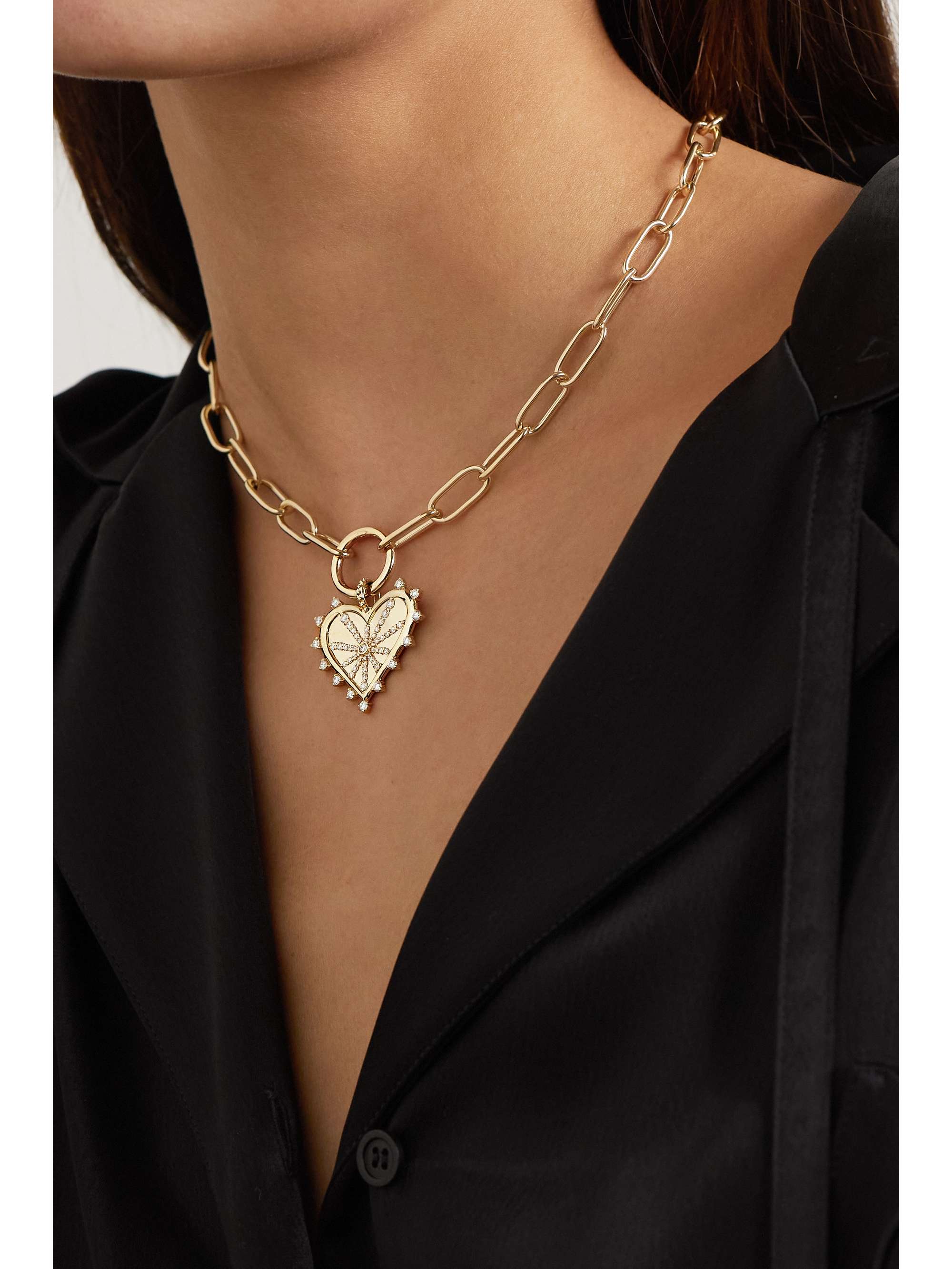 MARLO LAZ Sardinia 14-karat gold diamond necklace