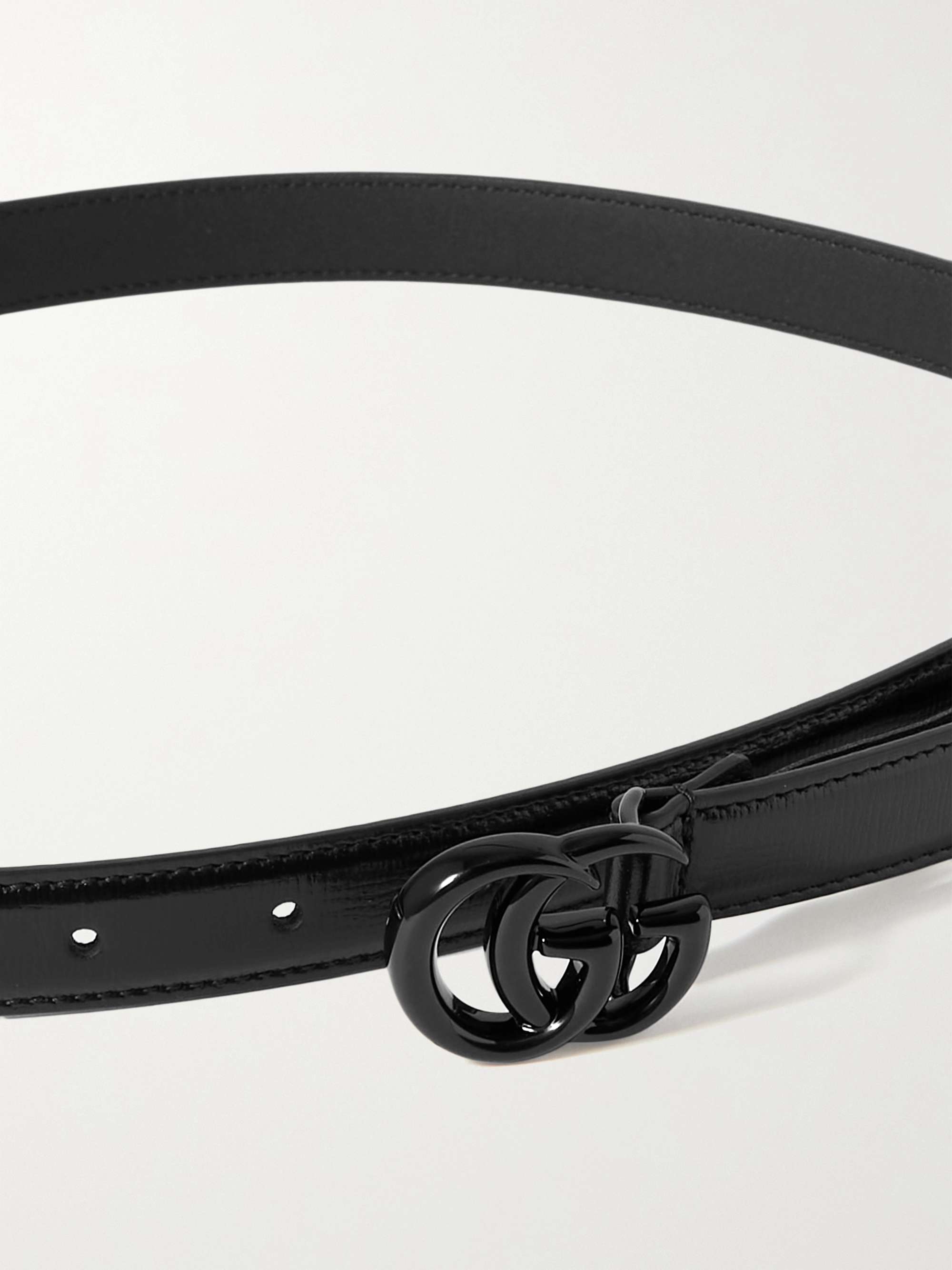 all black leather gucci belt