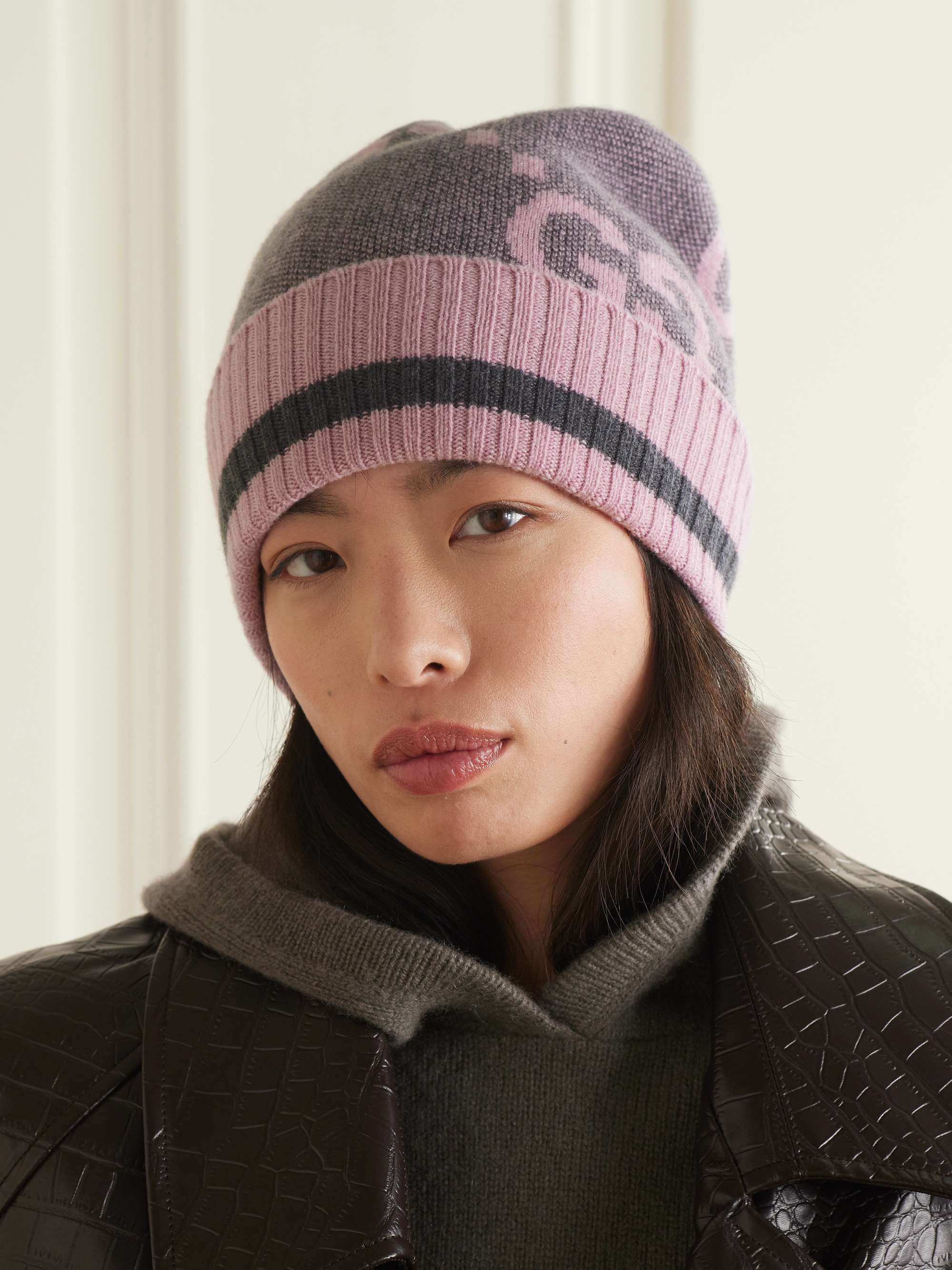 GUCCI Cashmere-jacquard beanie | NET-A-PORTER