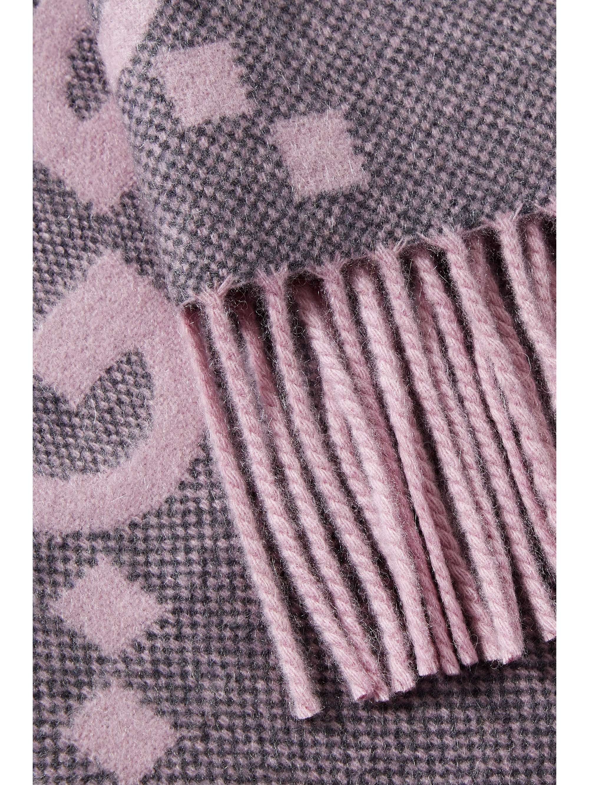 GUCCI Fringed cashmere-jacquard scarf