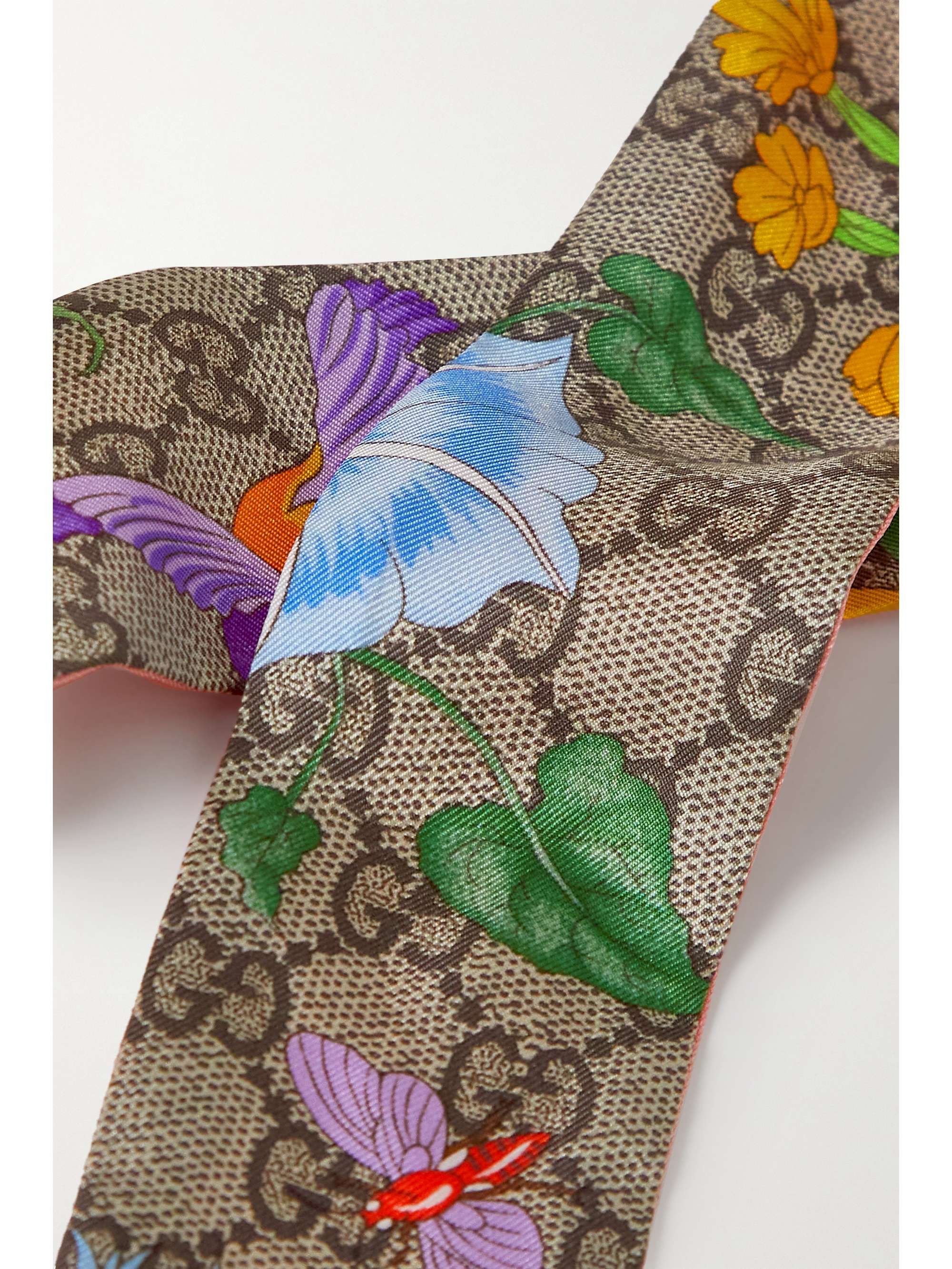 Printed Designer Gucci Print Fabric On Silk Satin, Digital Prints