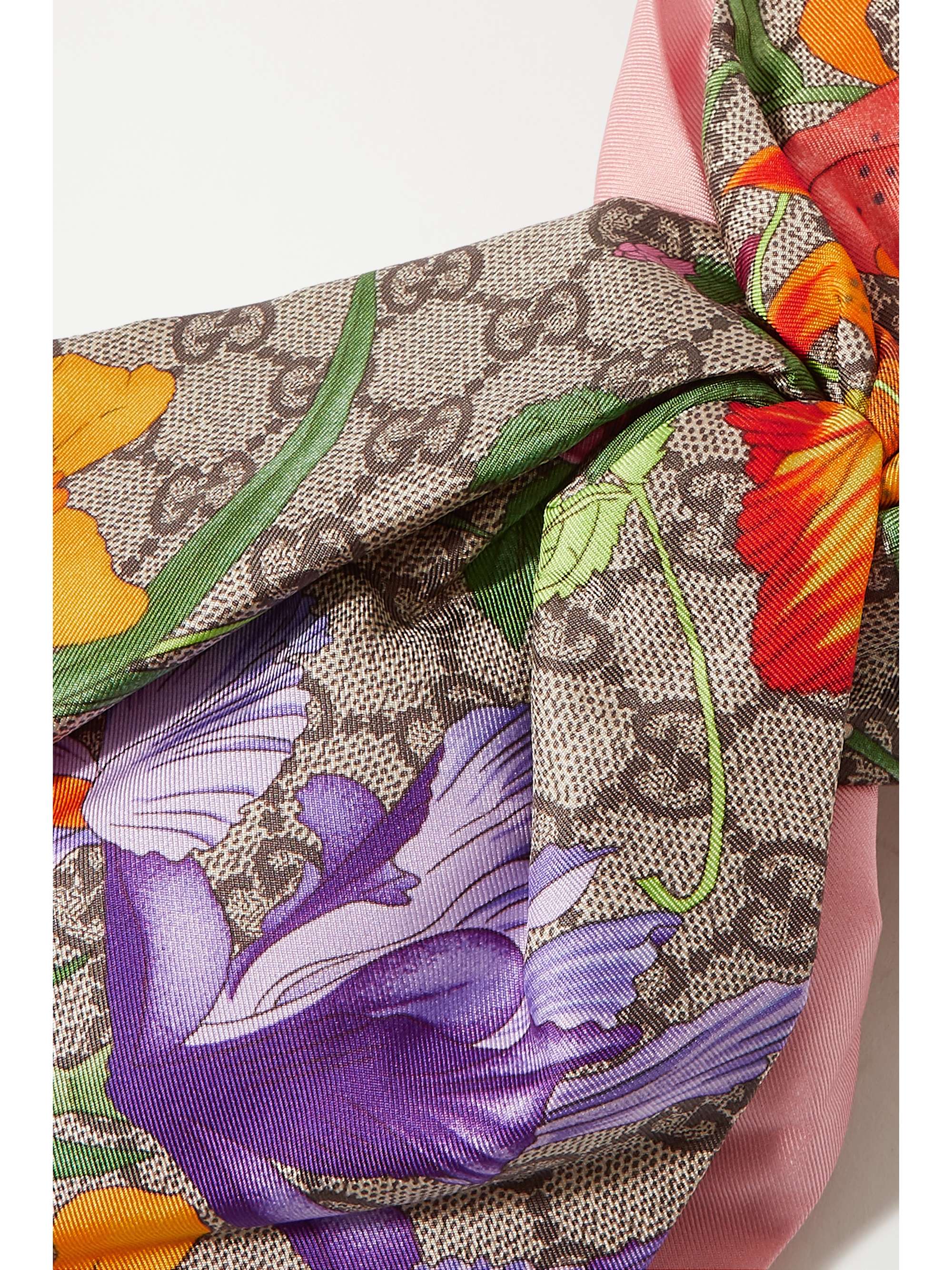 GUCCI + NET SUSTAIN twisted printed organic silk-twill headband