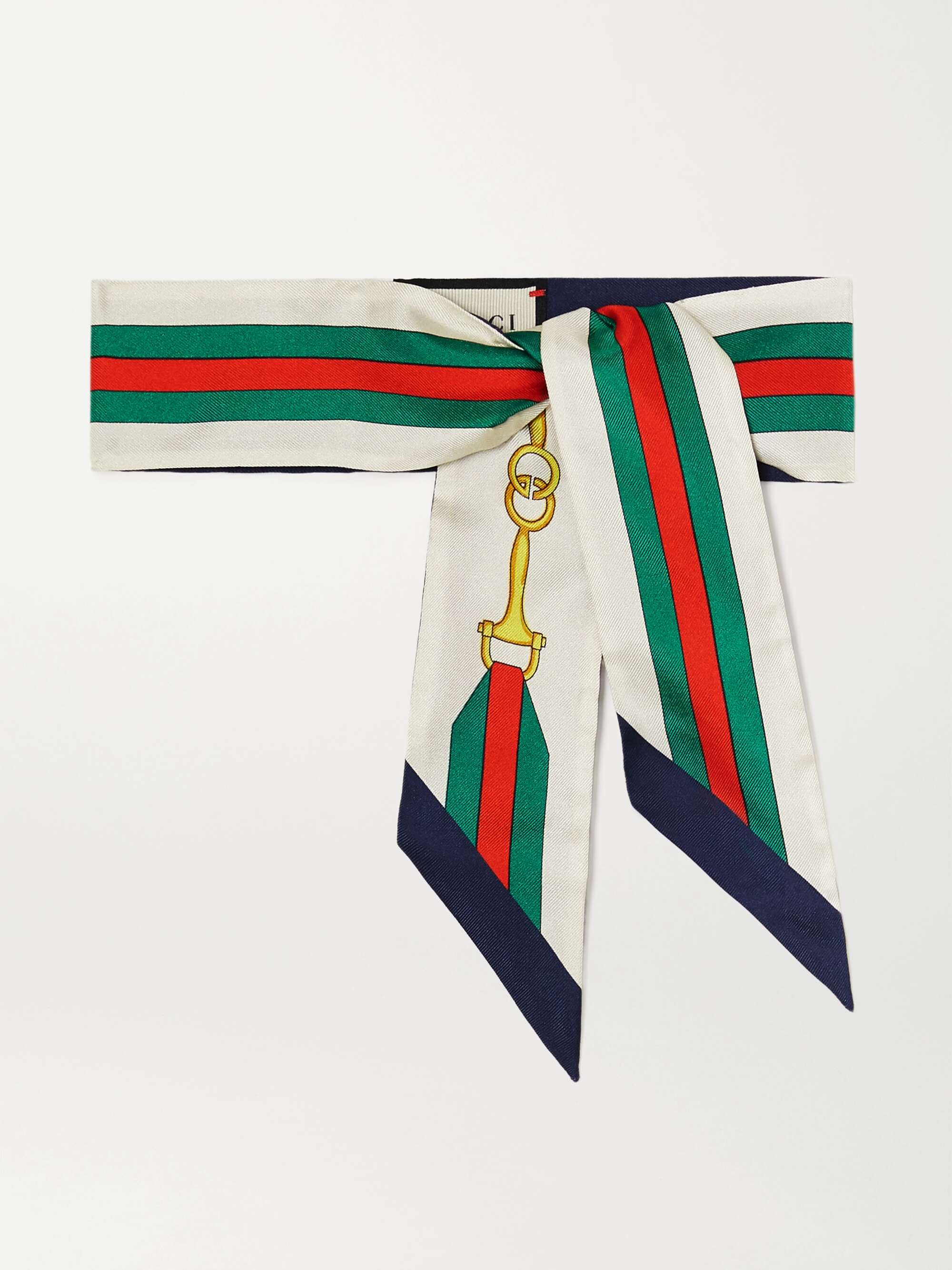 Ivory NET SUSTAIN printed organic silk-twill scarf | GUCCI | NET-A-PORTER