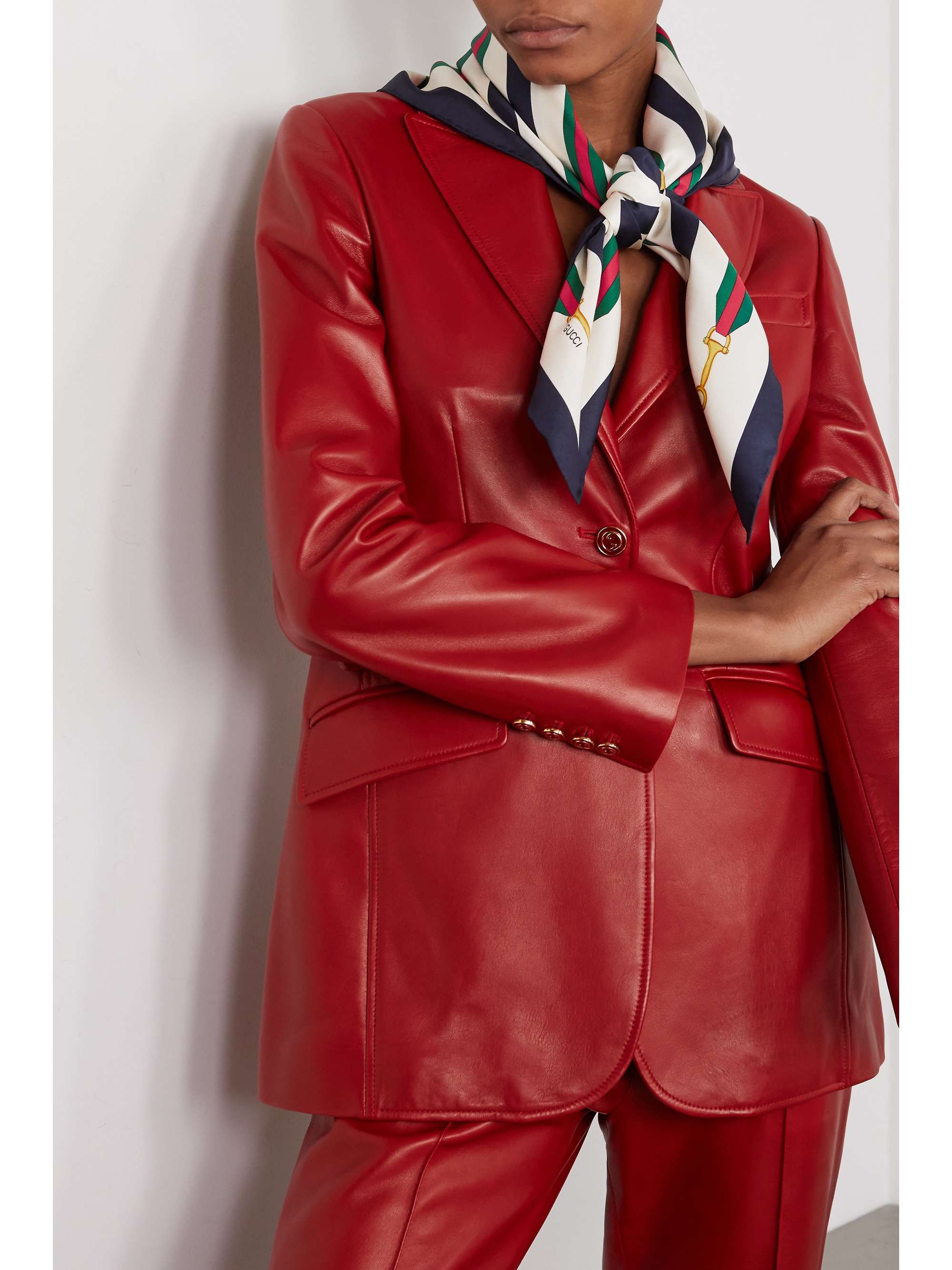GUCCI Printed silk-twill scarf