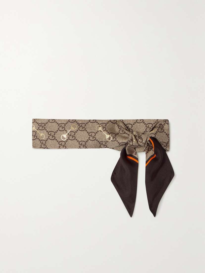 Gucci Metallic Printed Silk-twill Scarf