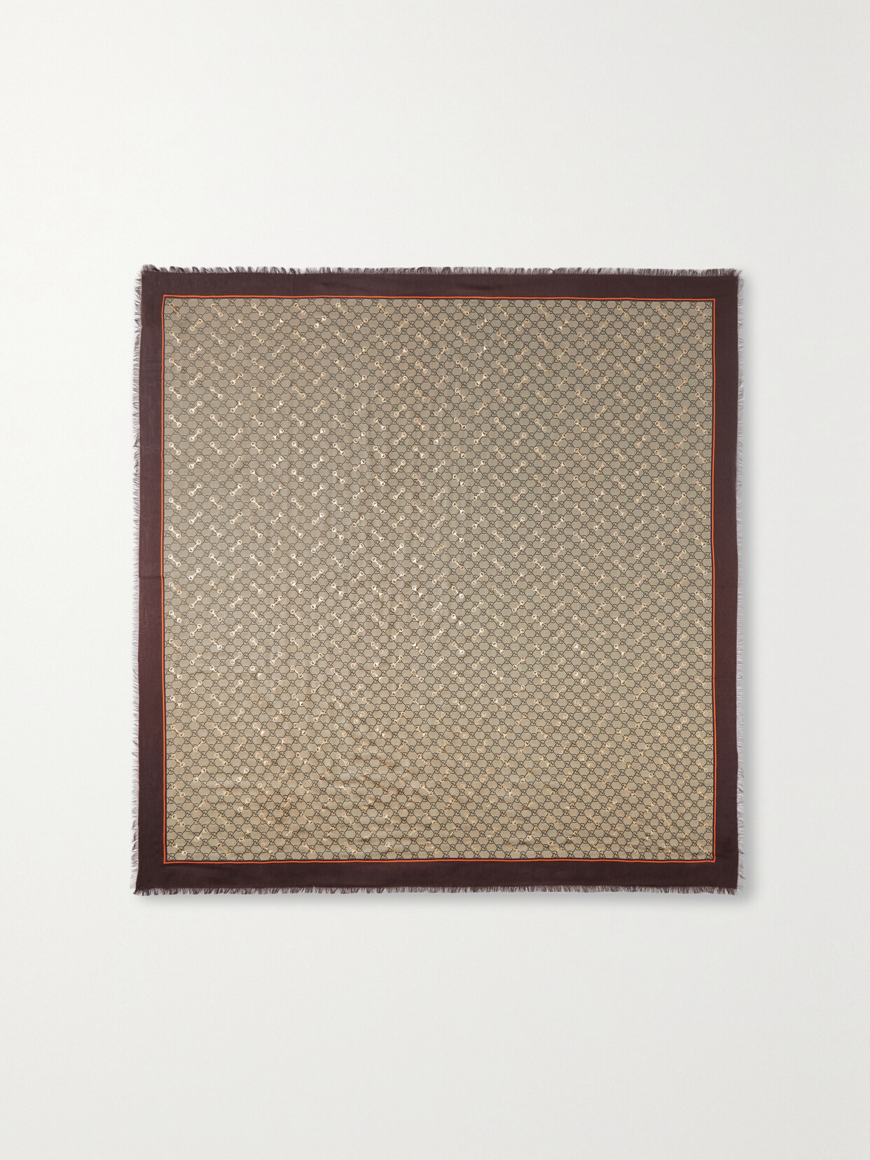 GUCCI METALLIC PRINTED MODAL AND SILK-BLEND SCARF