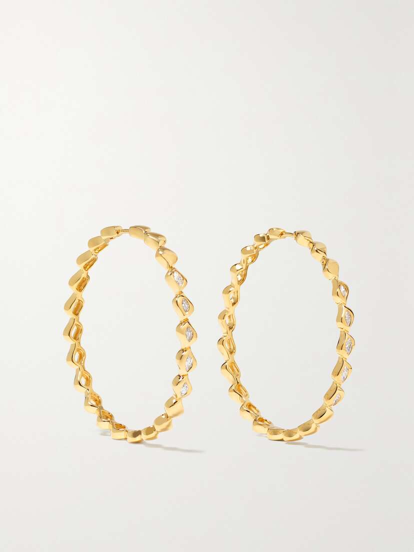 Almasika Harmony Grande 18-karat Gold Diamond Hoop Earrings