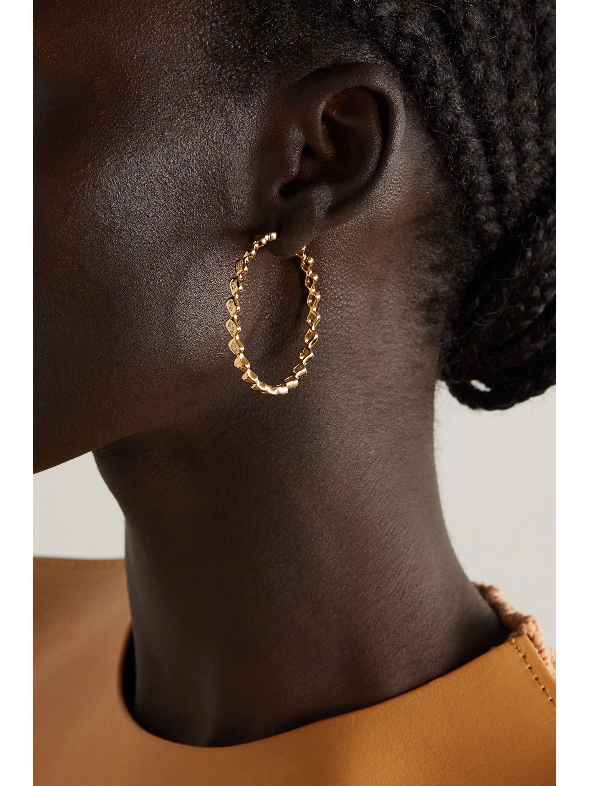 ALMASIKA Harmony Grande 18-karat gold diamond hoop earrings