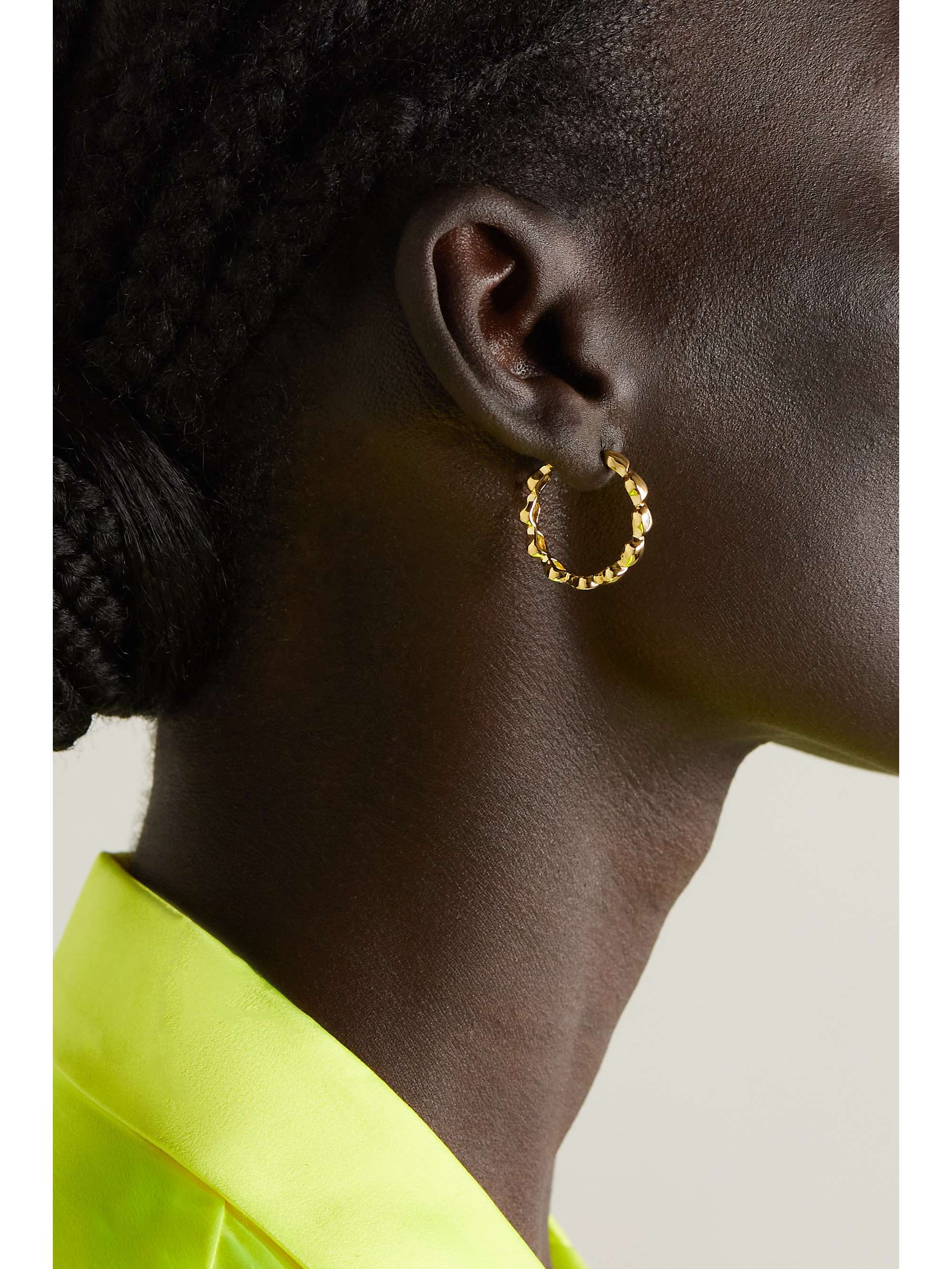 Gold Harmony Petite 18karat gold diamond hoop earrings ALMASIKA