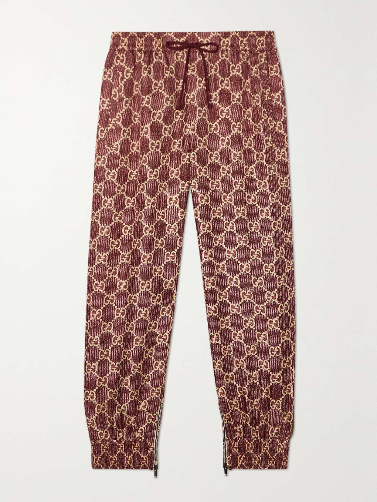 Gucci Lamé-trimmed Silk-twill Track Pants