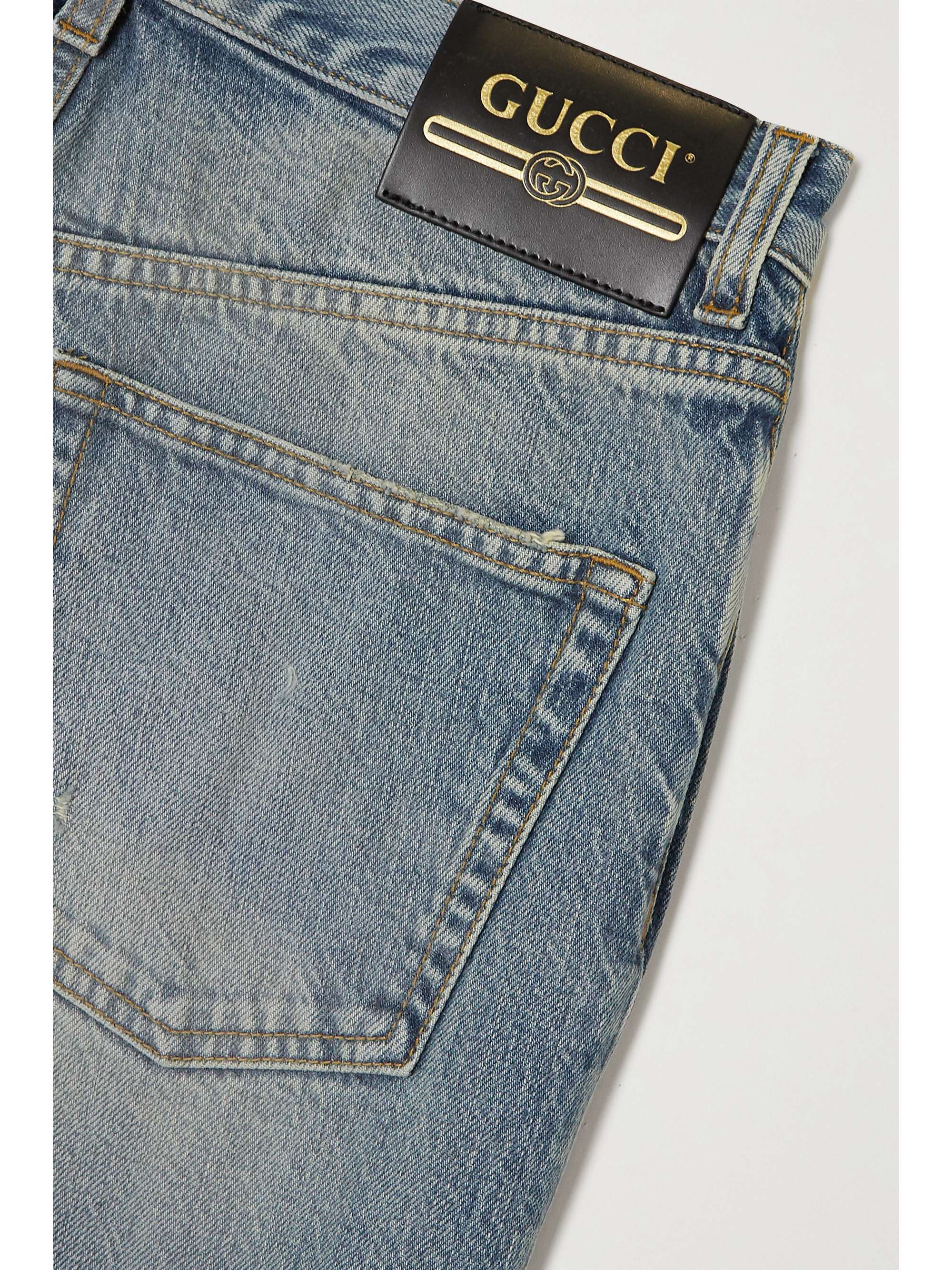 GUCCI Boyfriend-Jeans aus Bio-Denim in Distressed-Optik