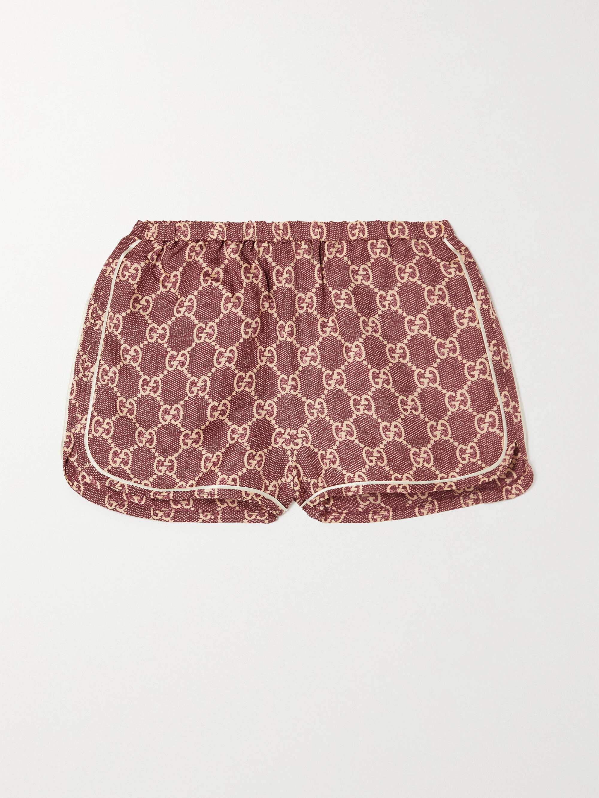 Rijden coupon telescoop GUCCI Piped printed silk-twill shorts | NET-A-PORTER