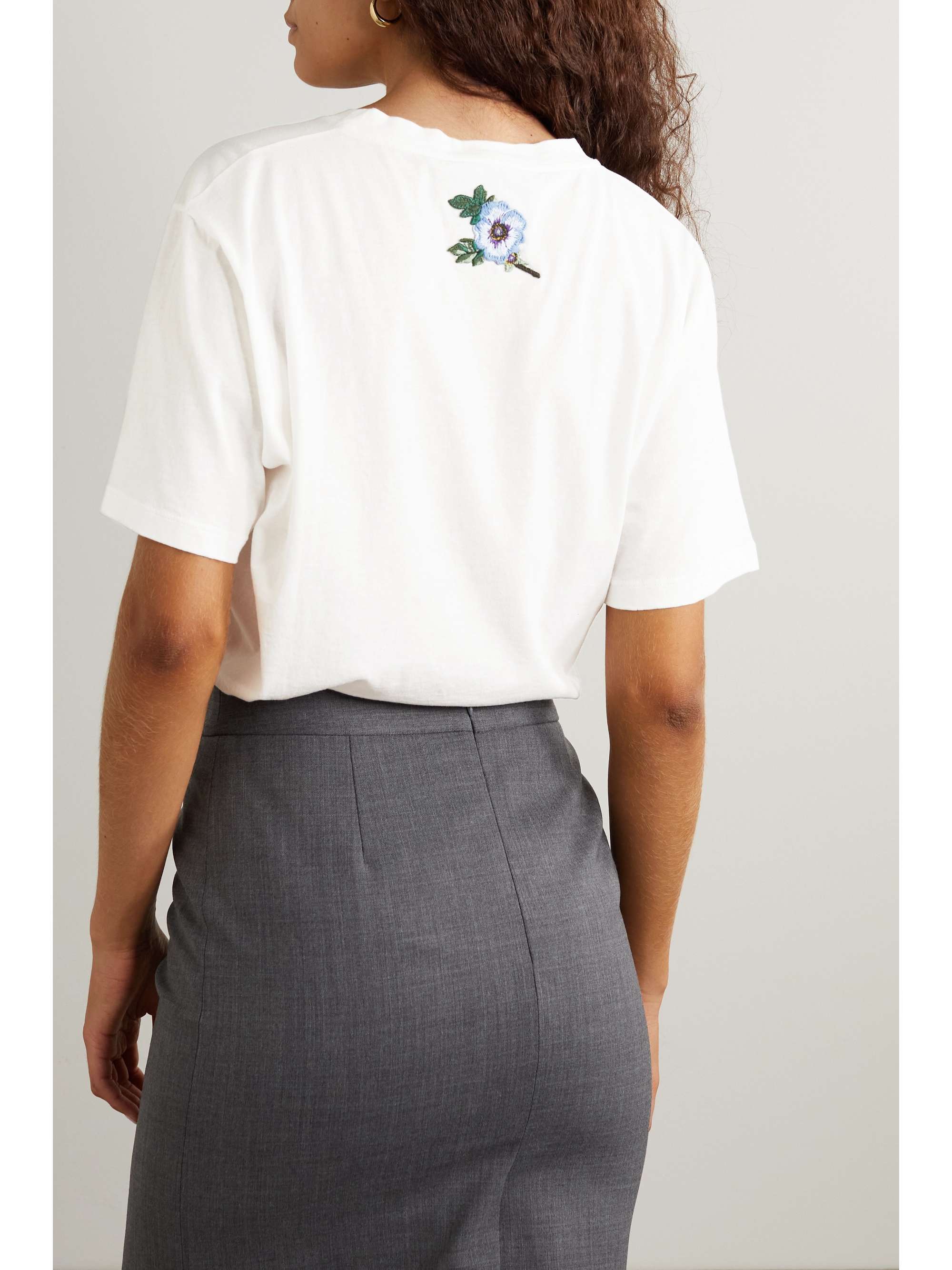 GUCCI Oversized appliquéd printed cotton-jersey T-shirt