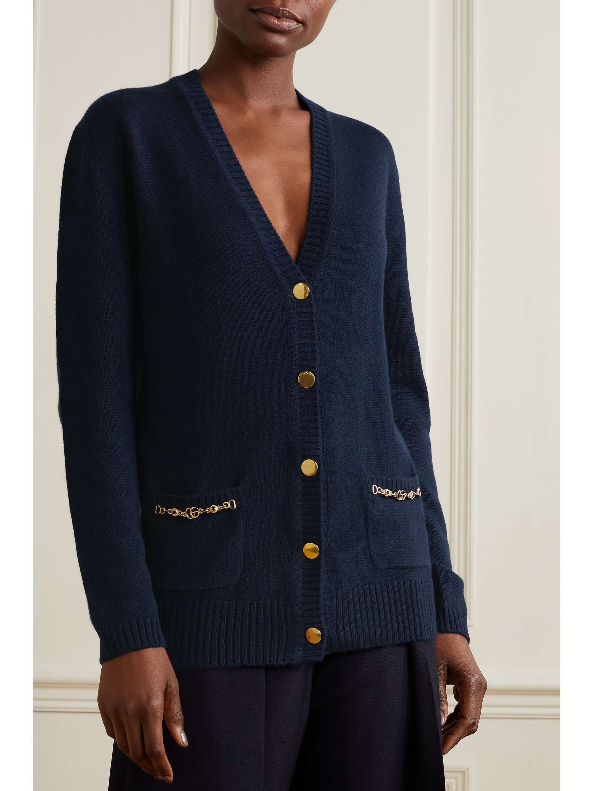 GUCCI Horsebit-detailed cashmere cardigan