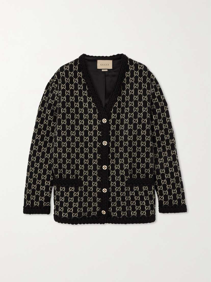 Gucci Jacquard-knit Wool Cardigan