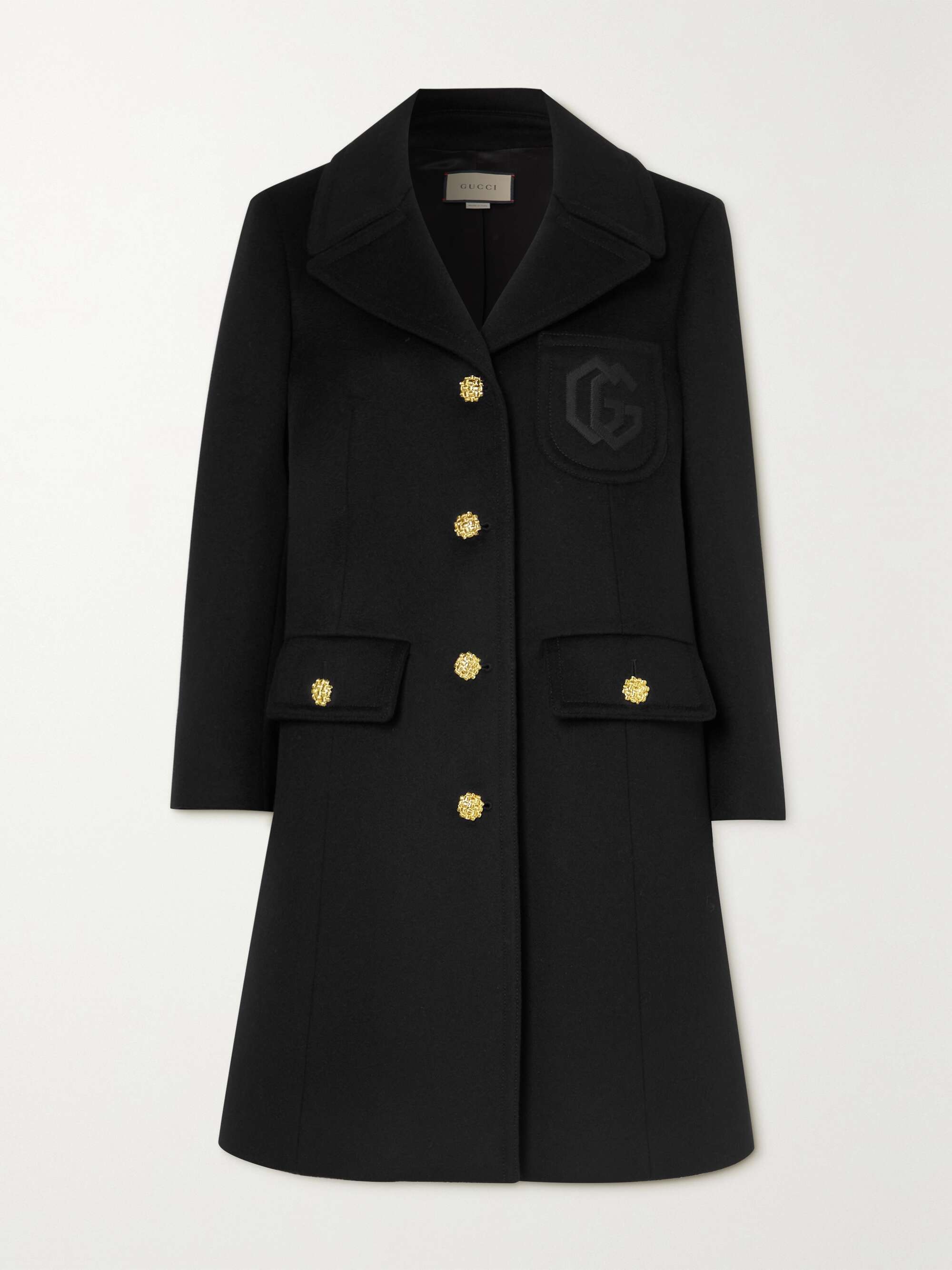 GUCCI Embroidered wool coat | NET-A-PORTER GUCCI Embroidered wool coat | NET-A-PORTER