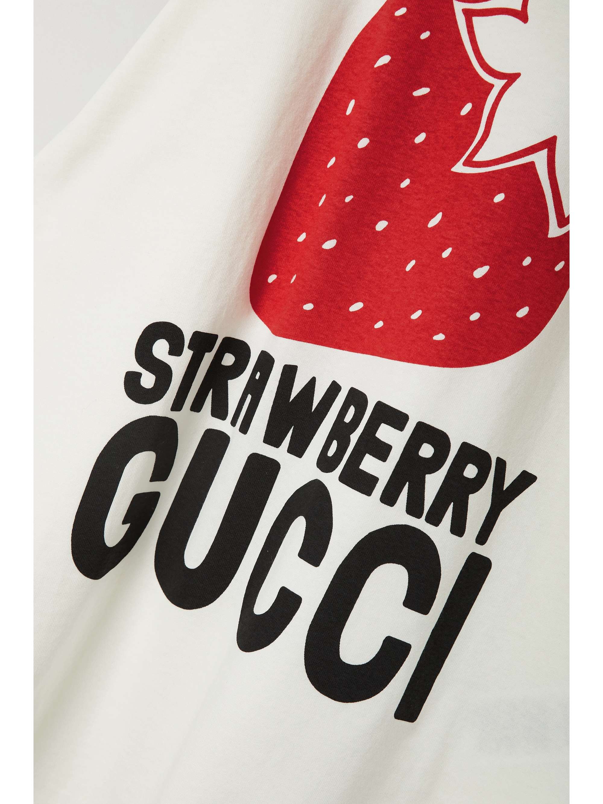White Strawberry oversized printed 