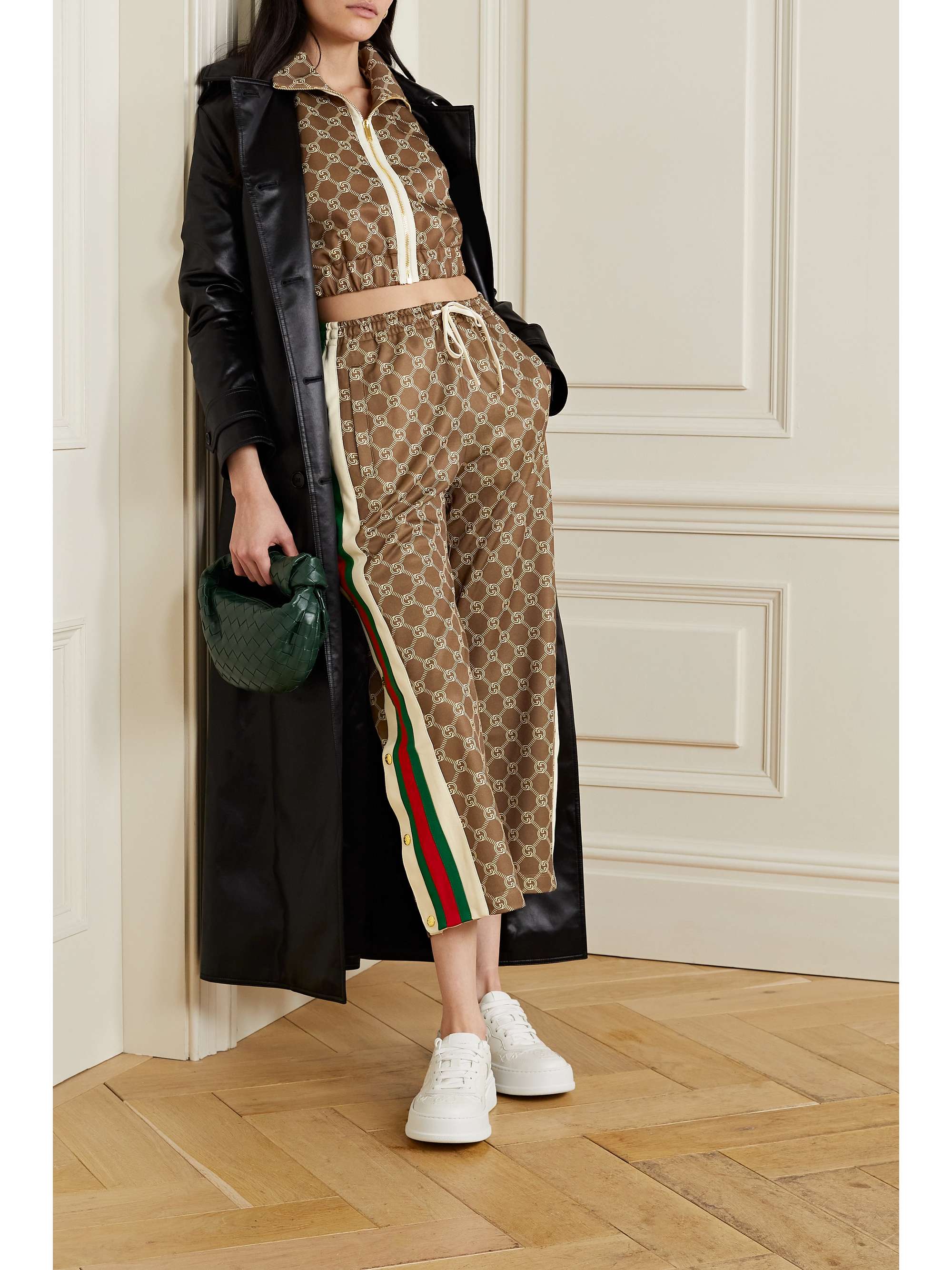 GUCCI Webbing-trimmed printed tech-jersey track pants | NET-A-PORTER