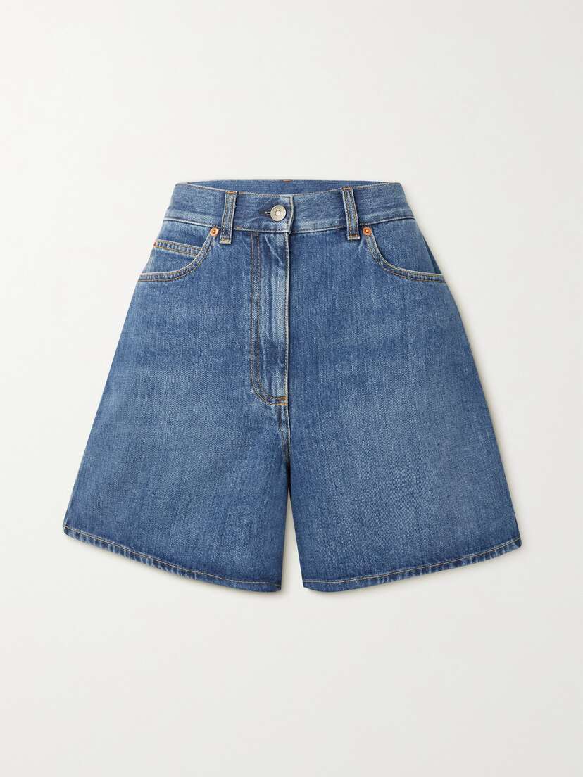 Gucci Horsebit-detailed Denim Shorts