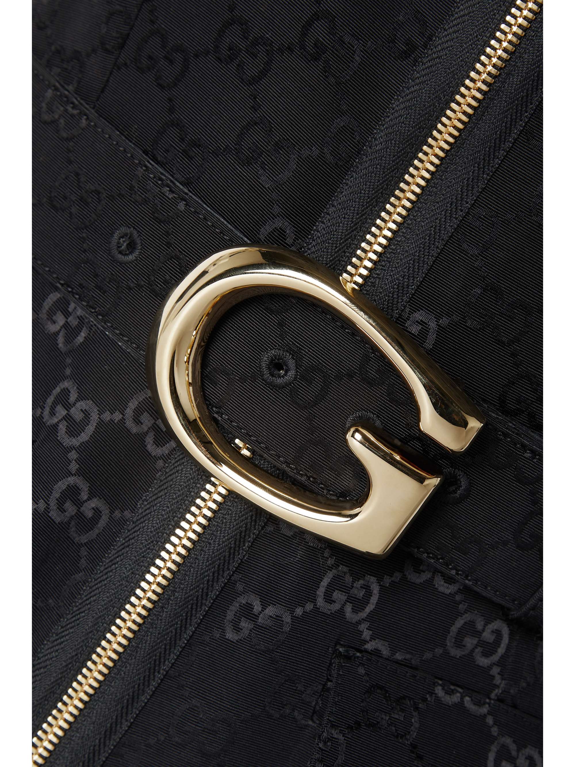 GUCCI Belted cotton-blend jacquard playsuit