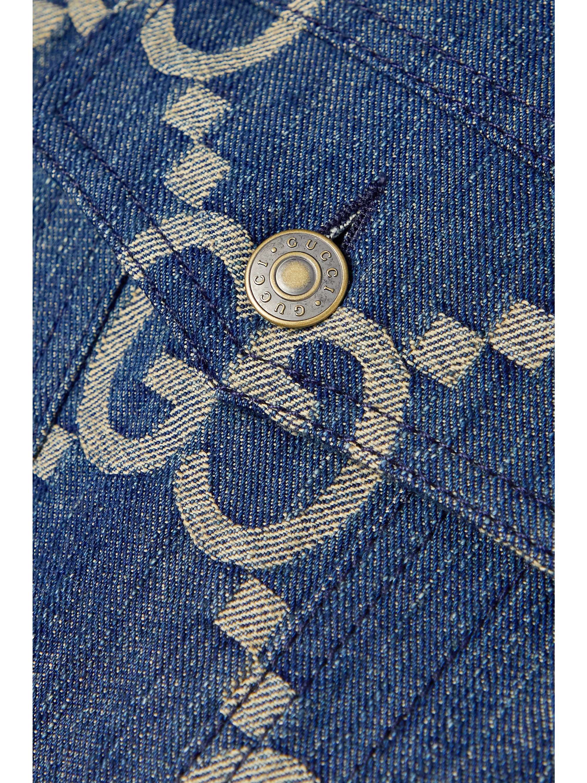 Jumbo GG denim jacket in blue and ivory