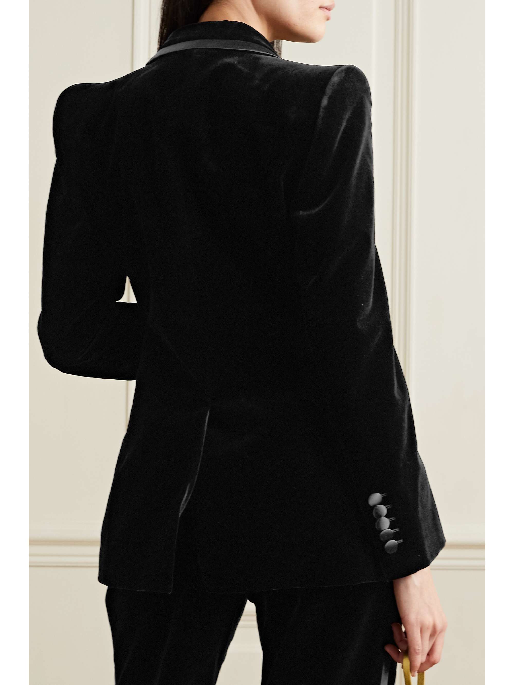 GUCCI Aria silk-trimmed cotton-blend velvet blazer