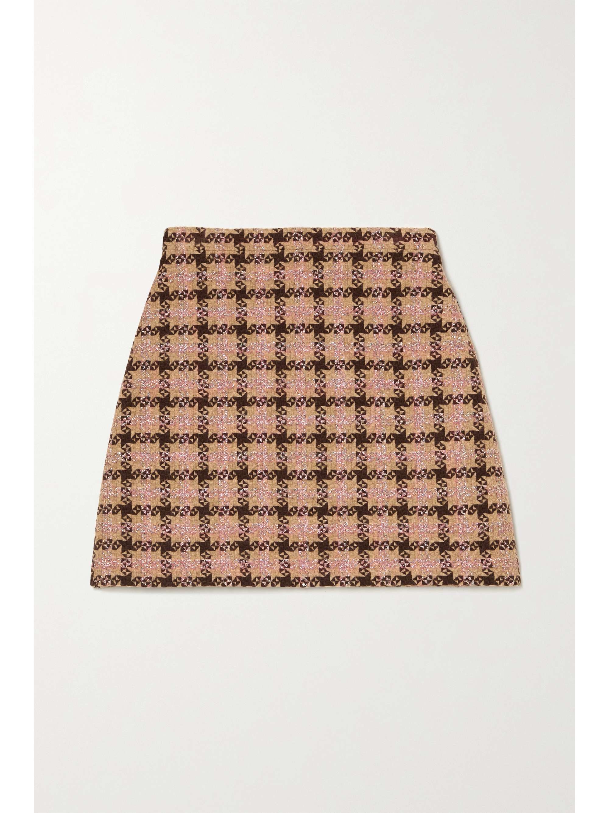 tweed mini skirt brown