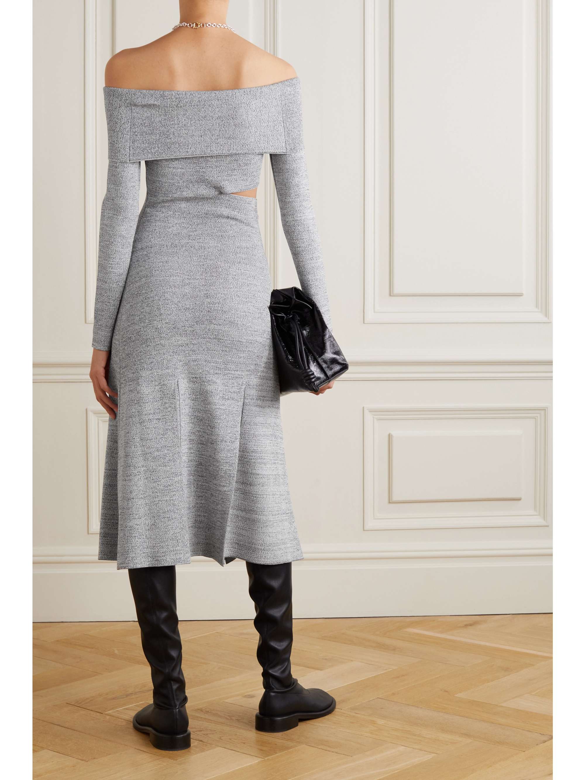 PROENZA SCHOULER Off-the-shoulder cutout stretch-knit midi dress
