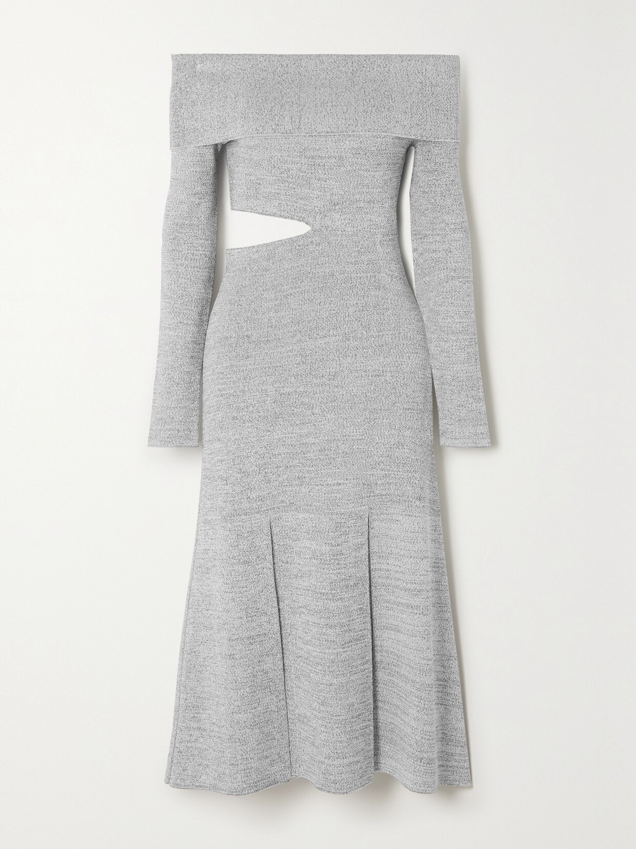 Shop Proenza Schouler Off-the-shoulder Cutout Stretch-knit Maxi Dress In Gray