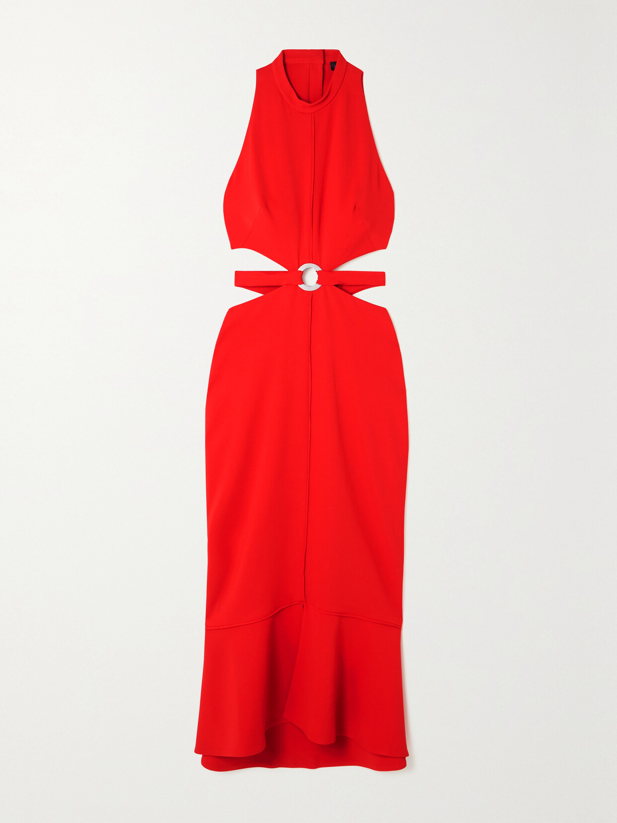 PROENZA SCHOULER CUTOUT STRETCH-CADY MIDI DRESS